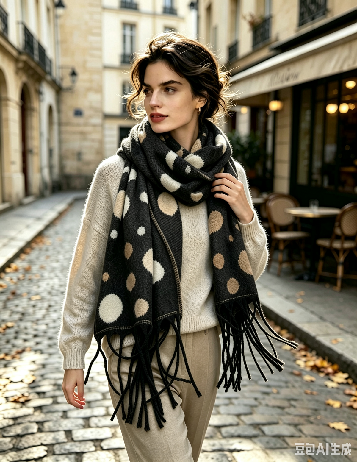 Écharpe chaude au motif à pois tendance(x12)