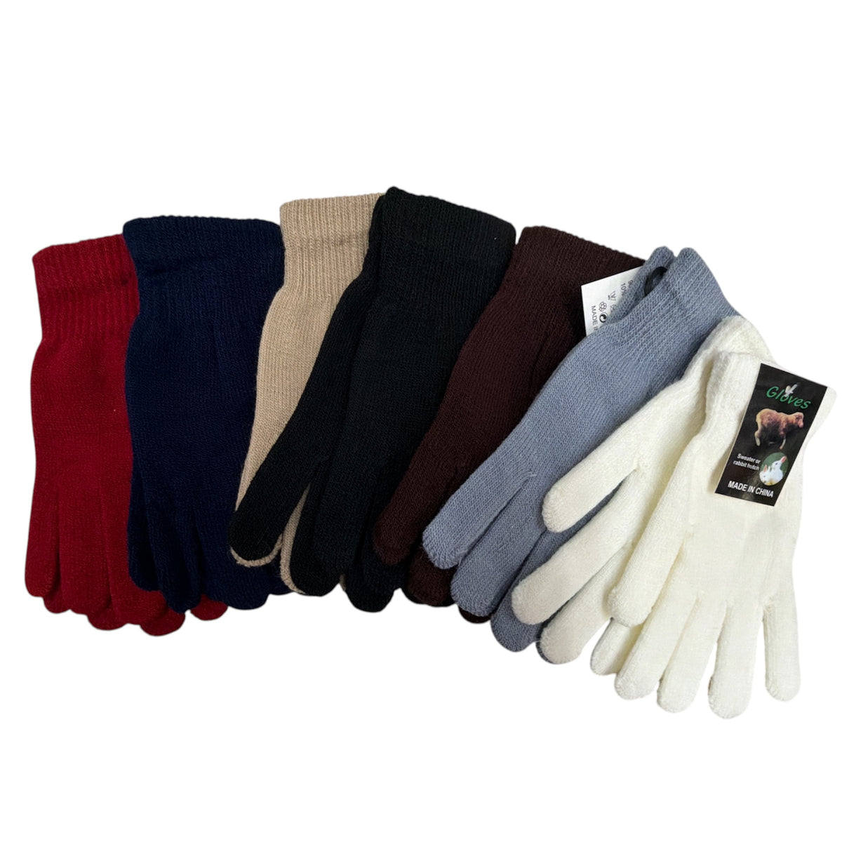 Gants d’hiver  en maille confortable(x12)