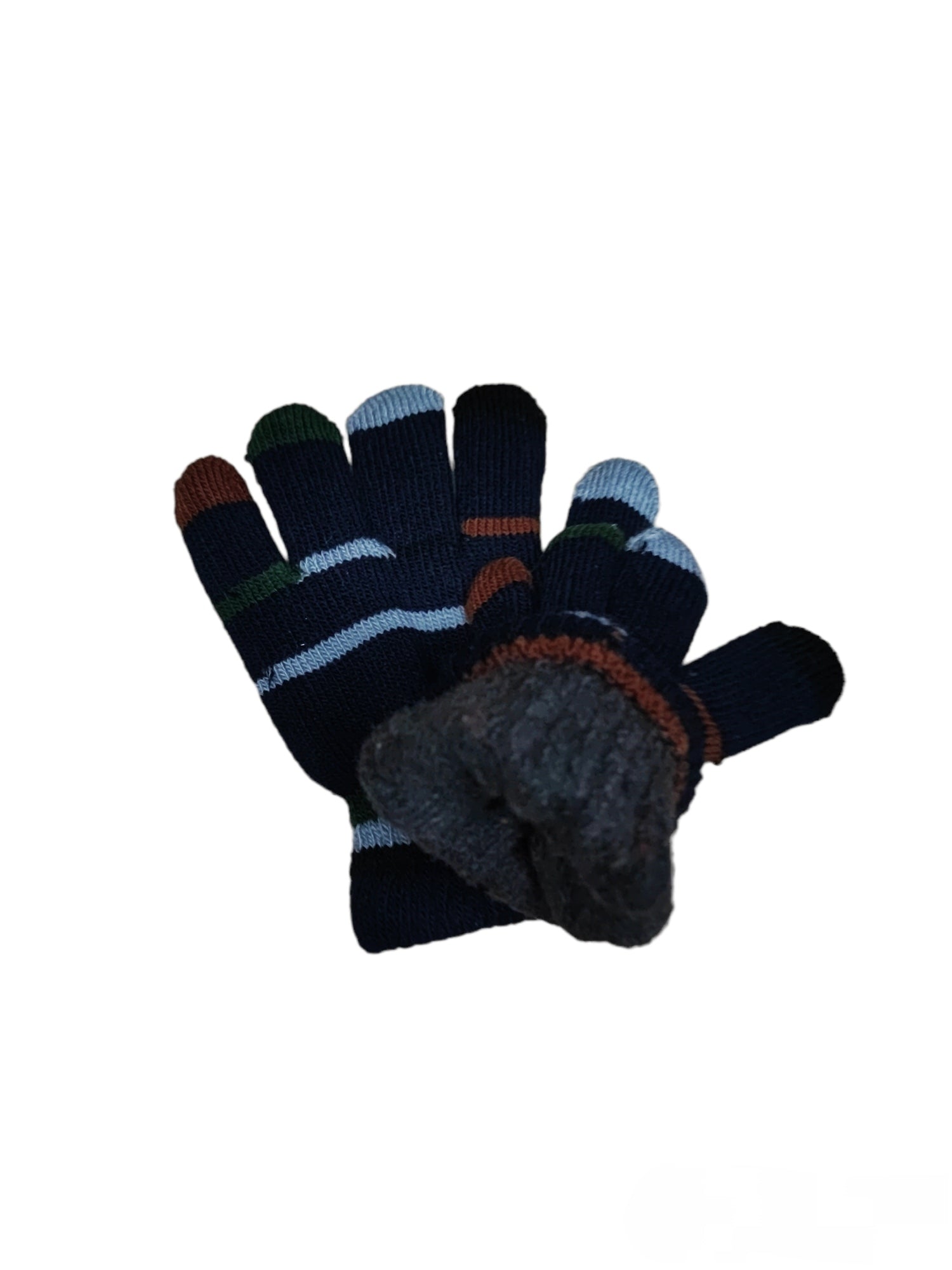 Gants doubles enfant rayé 4/9ans (x12) E16