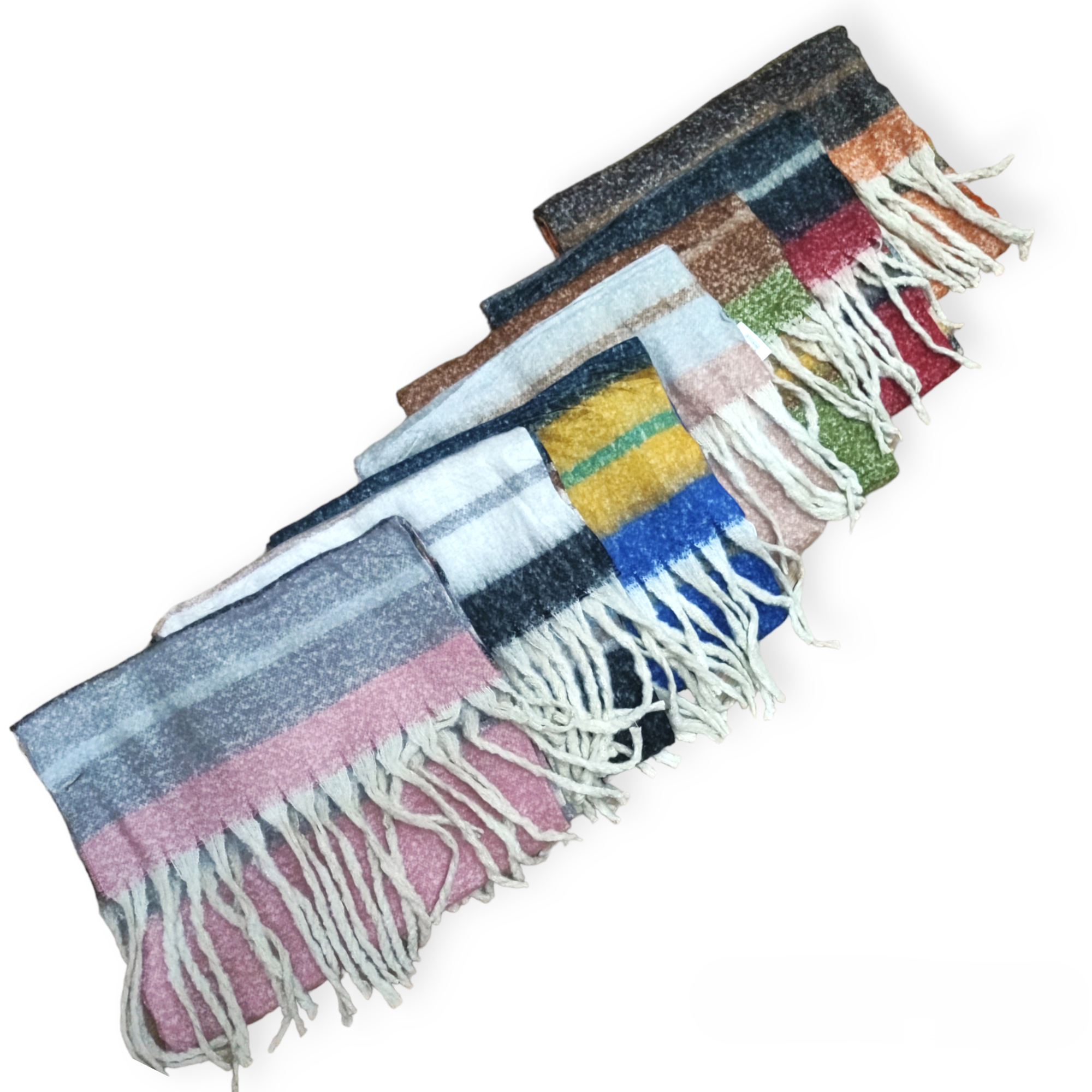 Écharpe oversize grosse laine bande (x12) #10