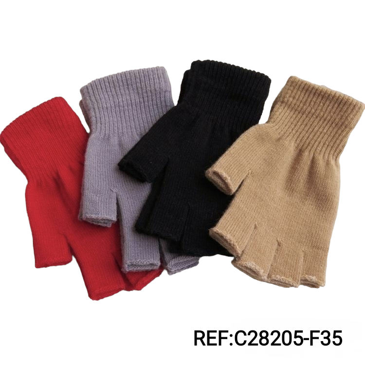 Mitaines gants femme couleur Simple (x12)F35