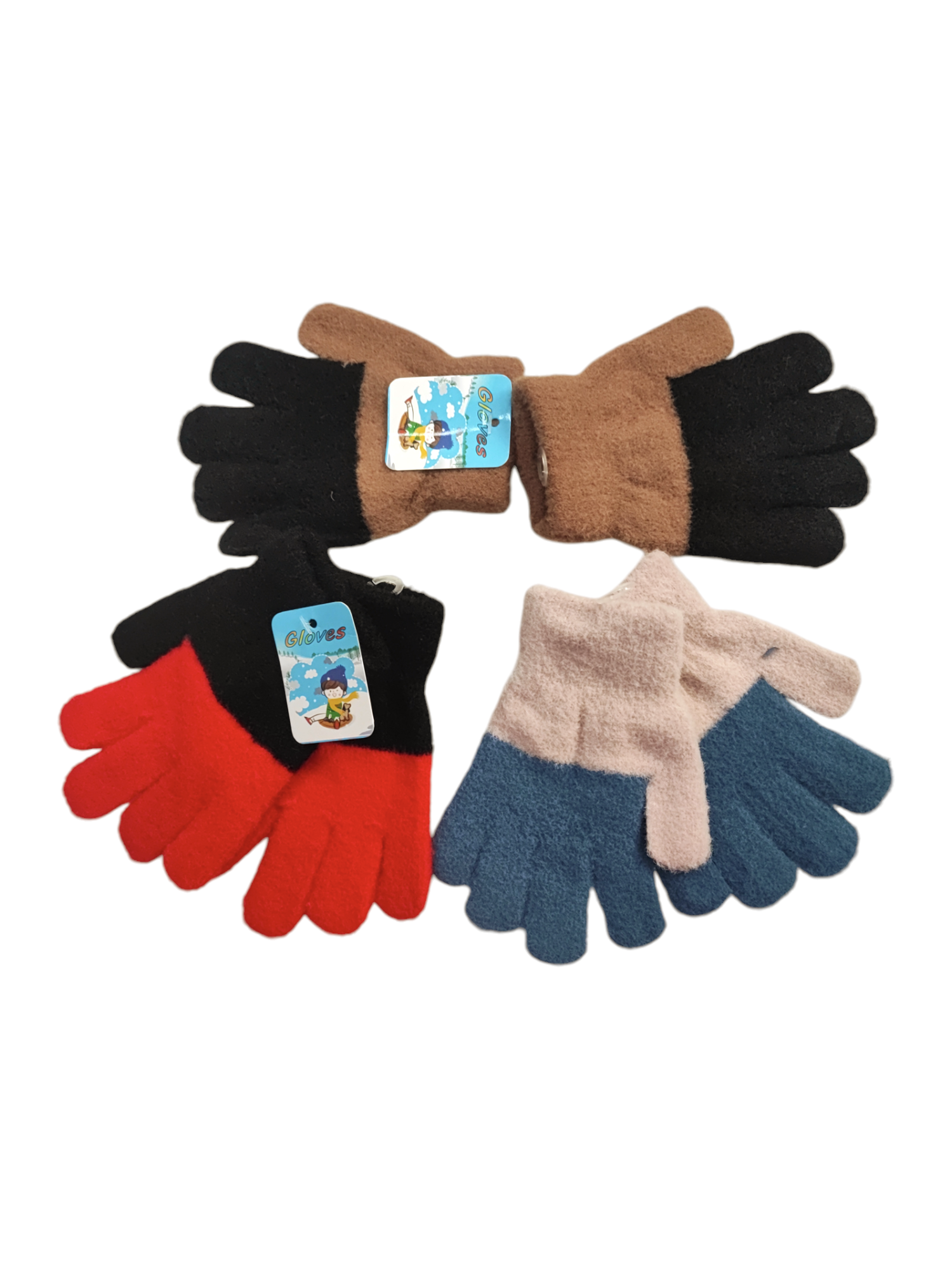 gants enfants doux/chauds 2/8ans(x12)E12