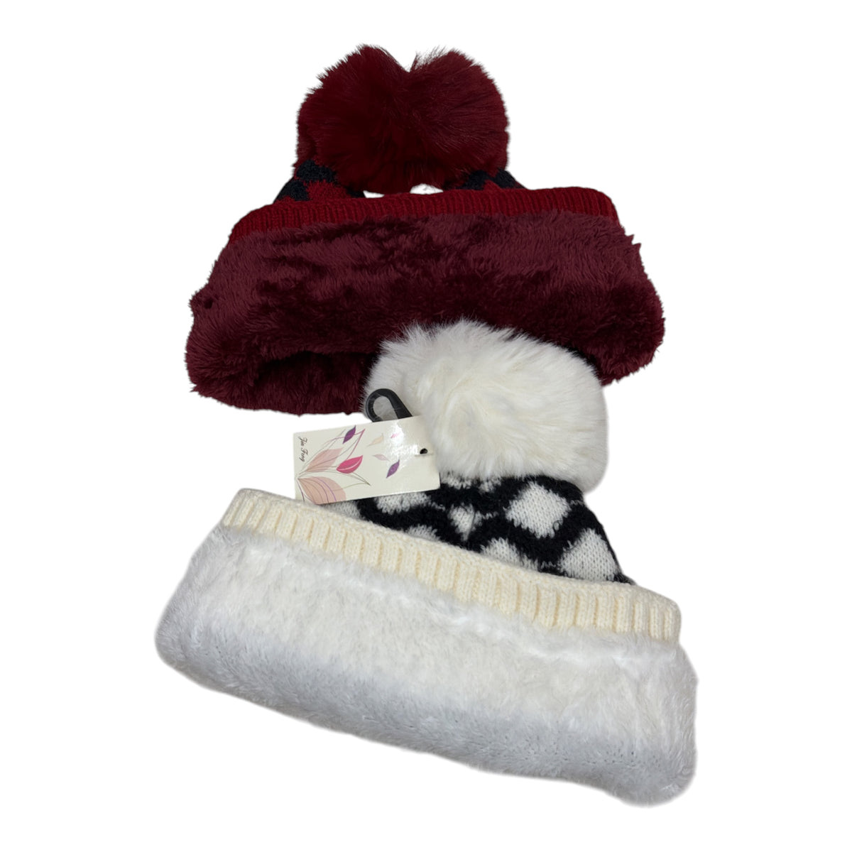 Bonnet Femme fourré pompon   (x12) #5