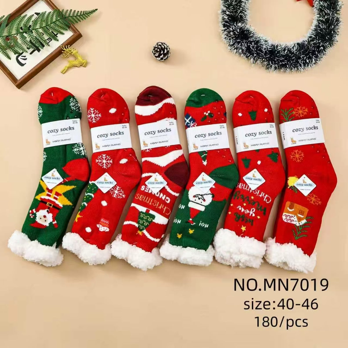 Chausettes chaussons Noël  Homme (x12)7019