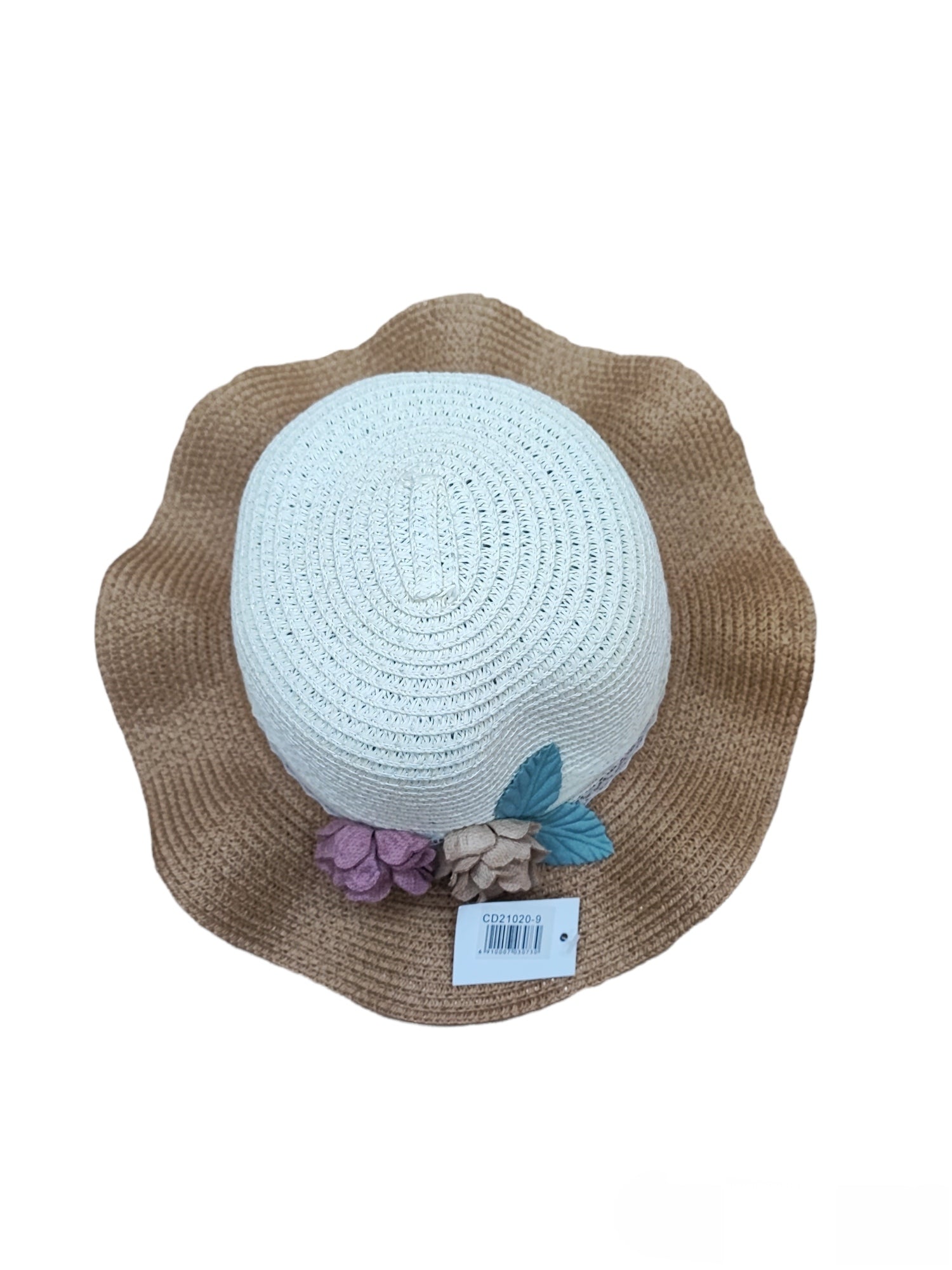 Chapeaux de paille taille enfant motif  fleur   (x12)