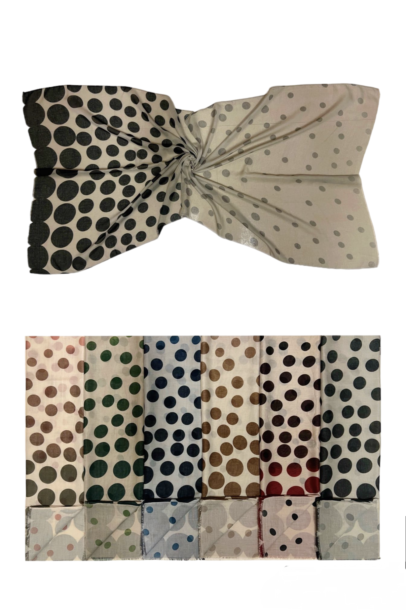 foulard  motif  grands et petits cercles (x12) #1