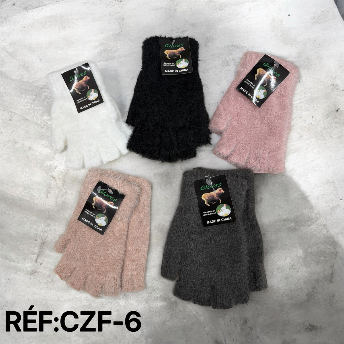 Mitaines douces et chaudes pour l’hiver (x12)