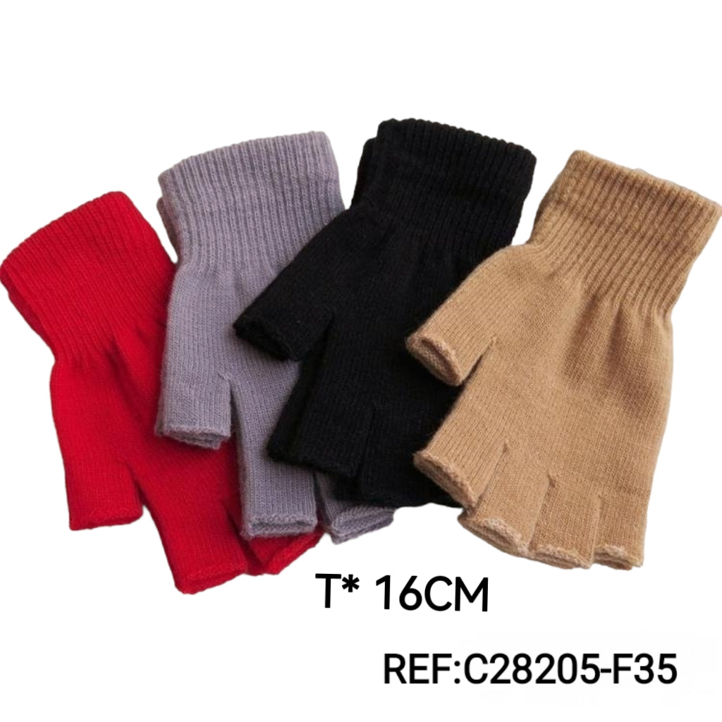 Mitaines gants femme couleur Simple (x12)F35