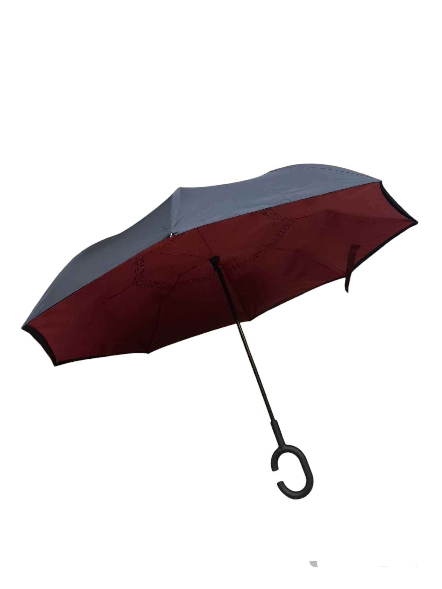 LOT DE 10 -  Parapluie inversé en forme de C de couleur unie