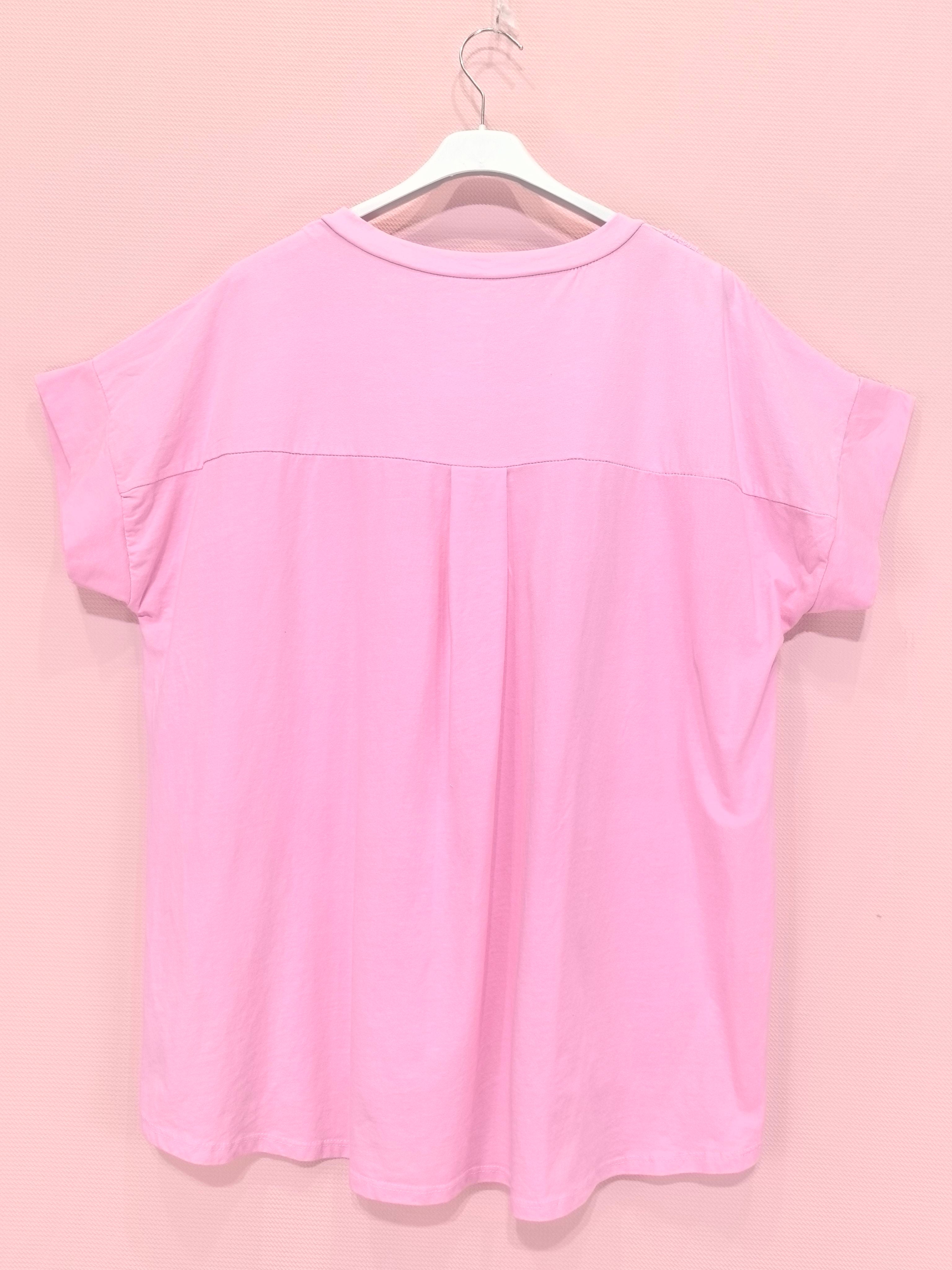 T-shirt brodé 100% coton, idéal pour le printemps/été, confectionné en Italie, parfait pour une allure élégante et décontractée.（x8）