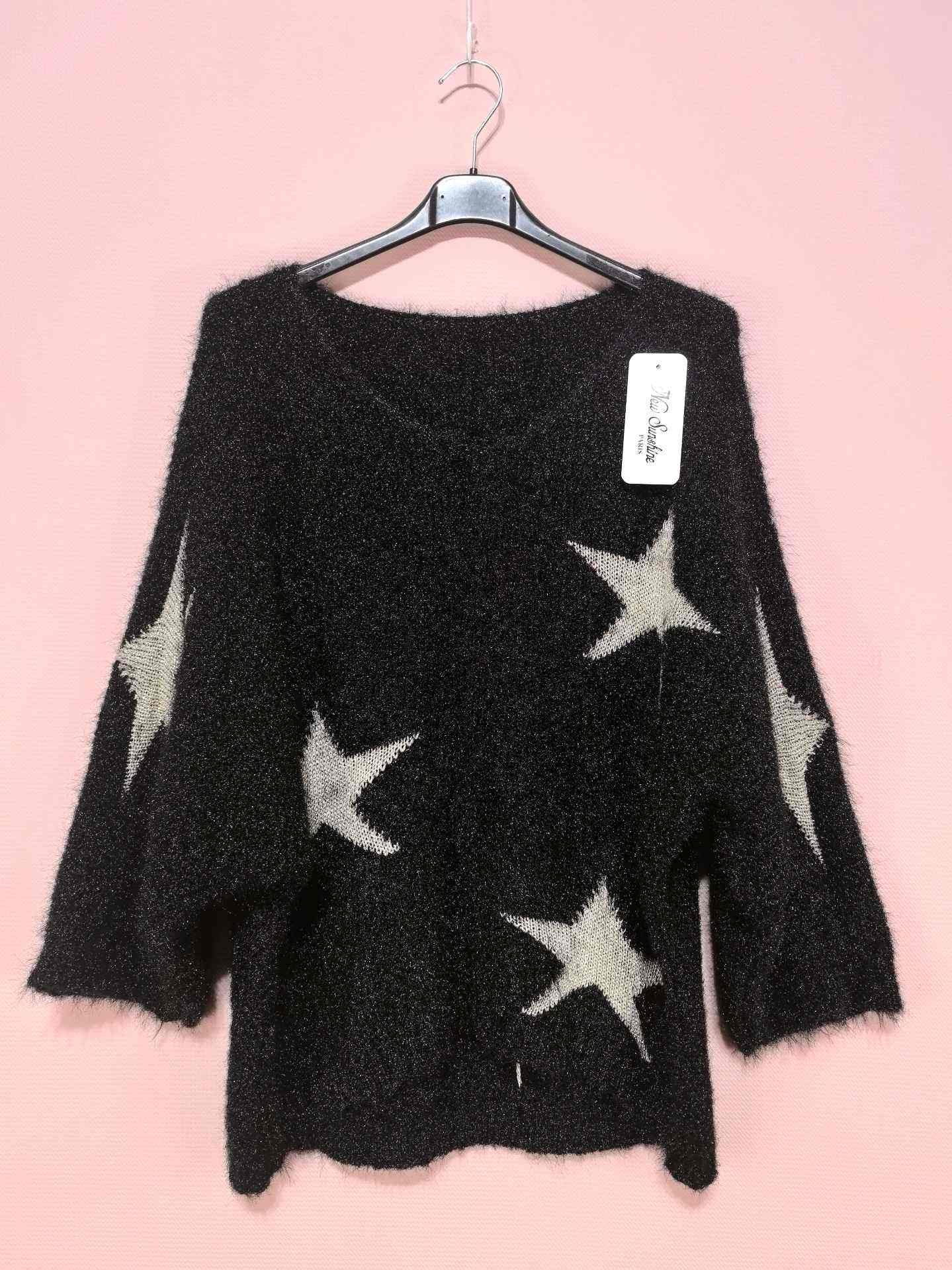 Pull manches chauve étoiles dorés (x8)