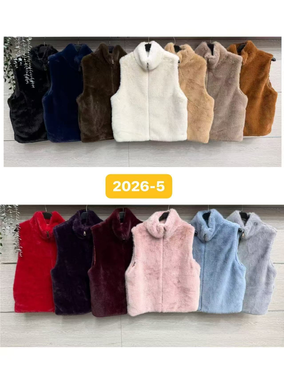 Gilet Sans Manches Fausses Fourrure (x6)