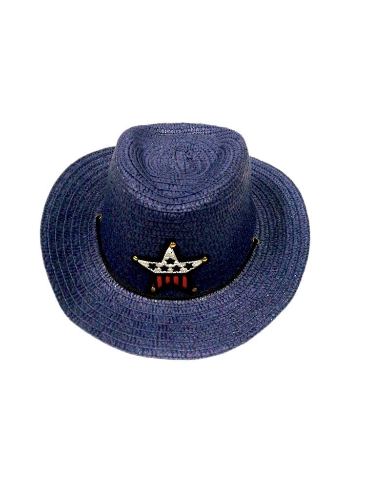 Chapeaux de paille taille ENFANT motif étoile   (x12)