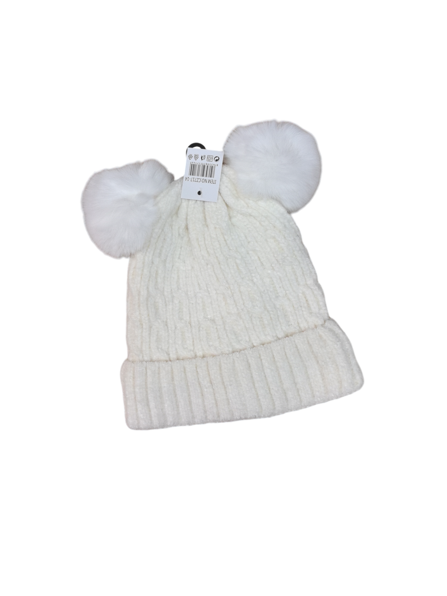 Bonnet chic à double pompon pour enfant (x12)