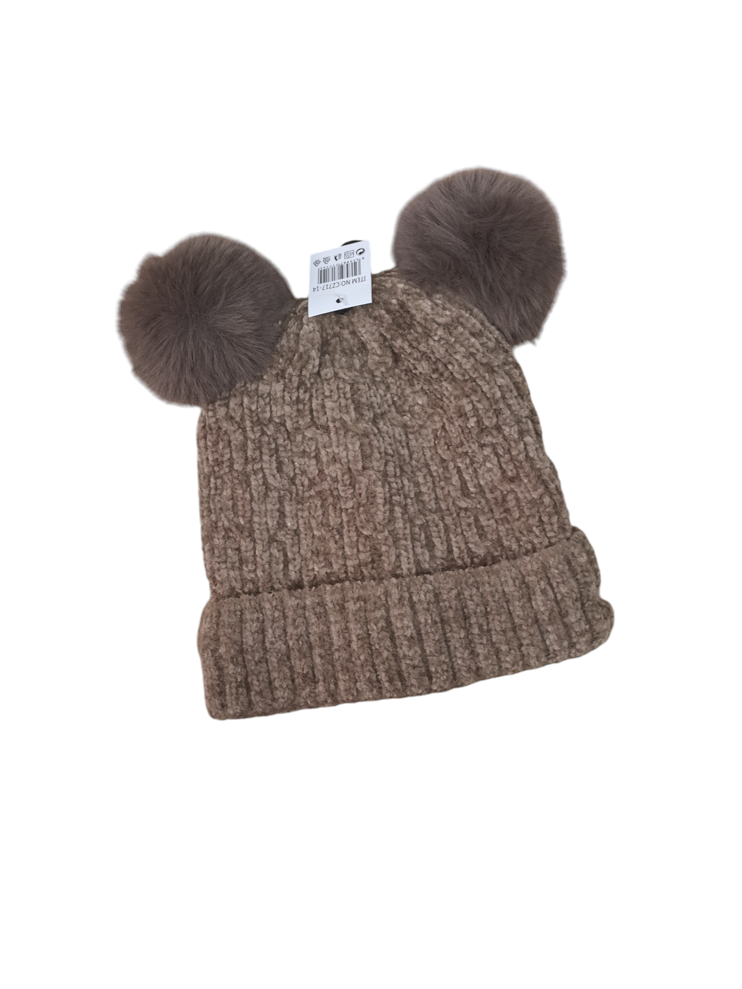 Bonnet chic à double pompon pour enfant (x12)