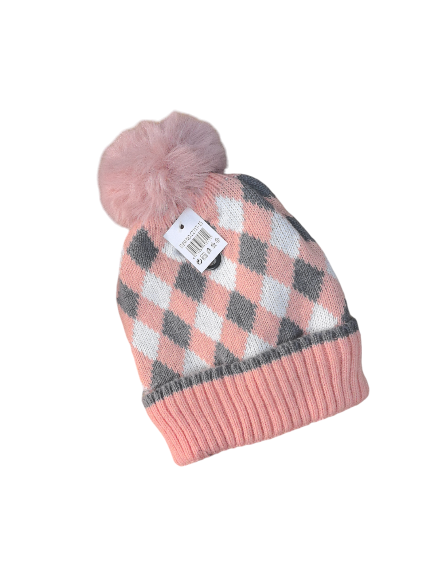 Bonnet enfant fourré pompon   (x12) #15