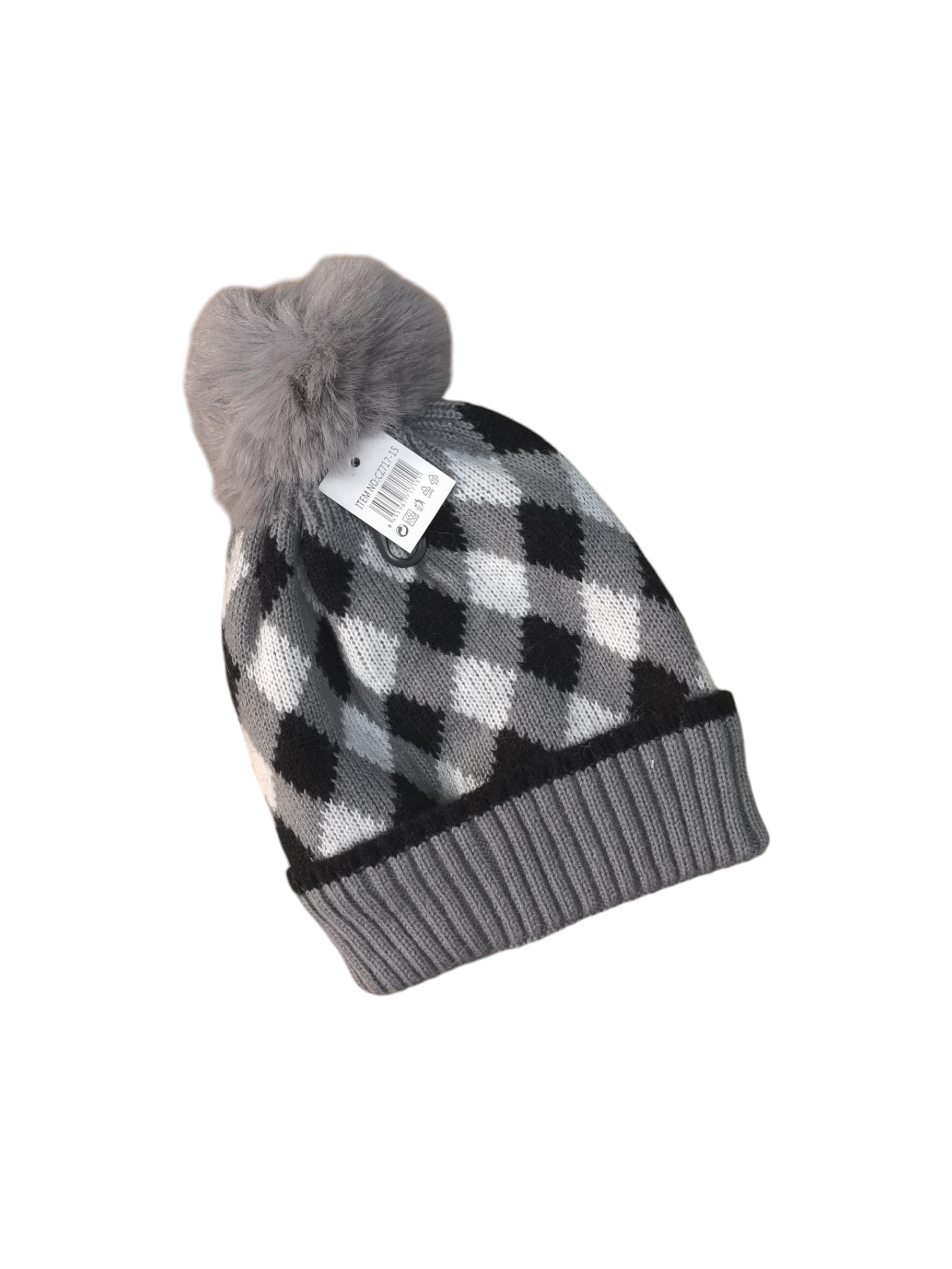 Bonnet enfant fourré pompon   (x12) #15