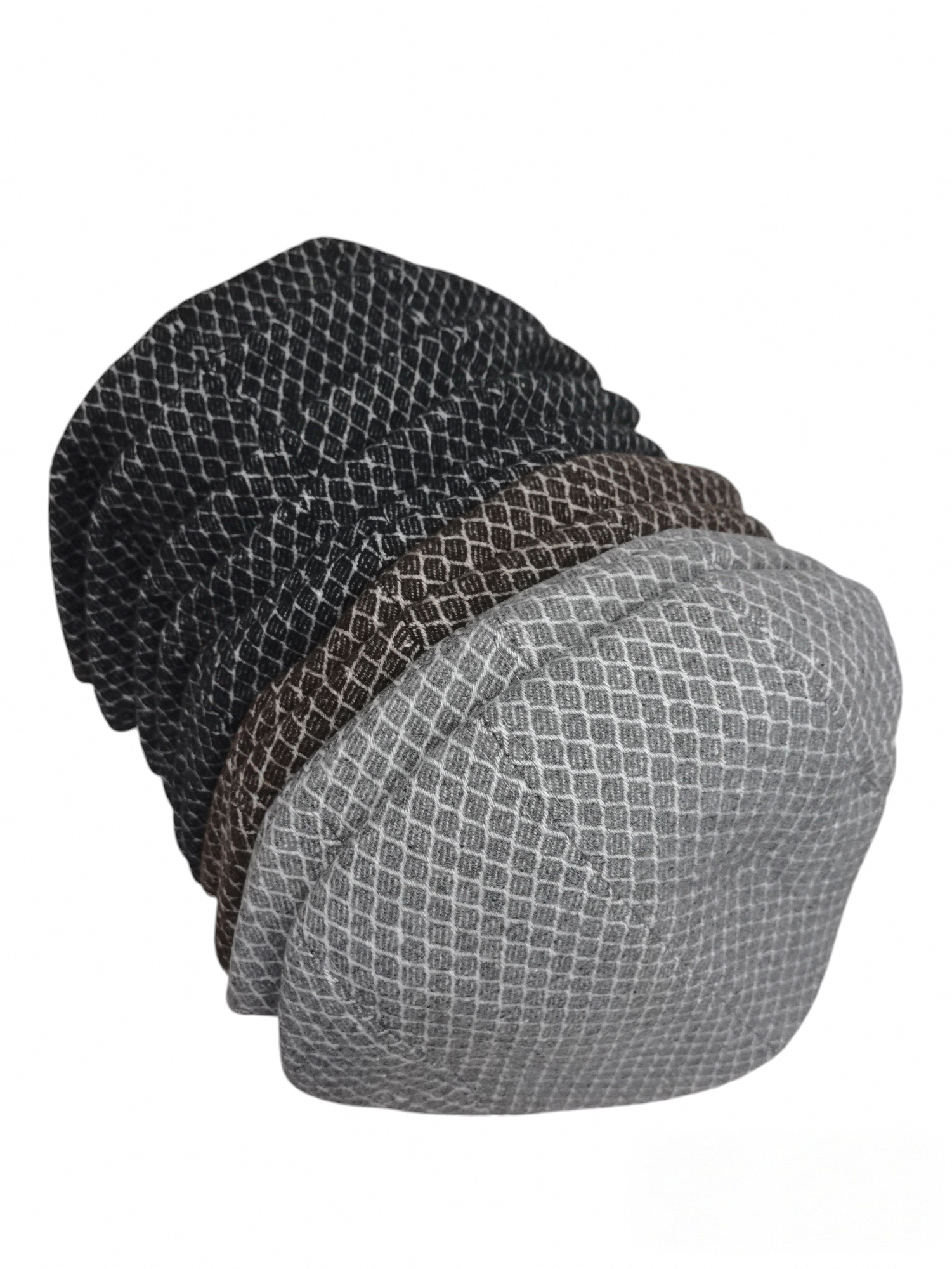 Béret homme motif carrés (x12) #4