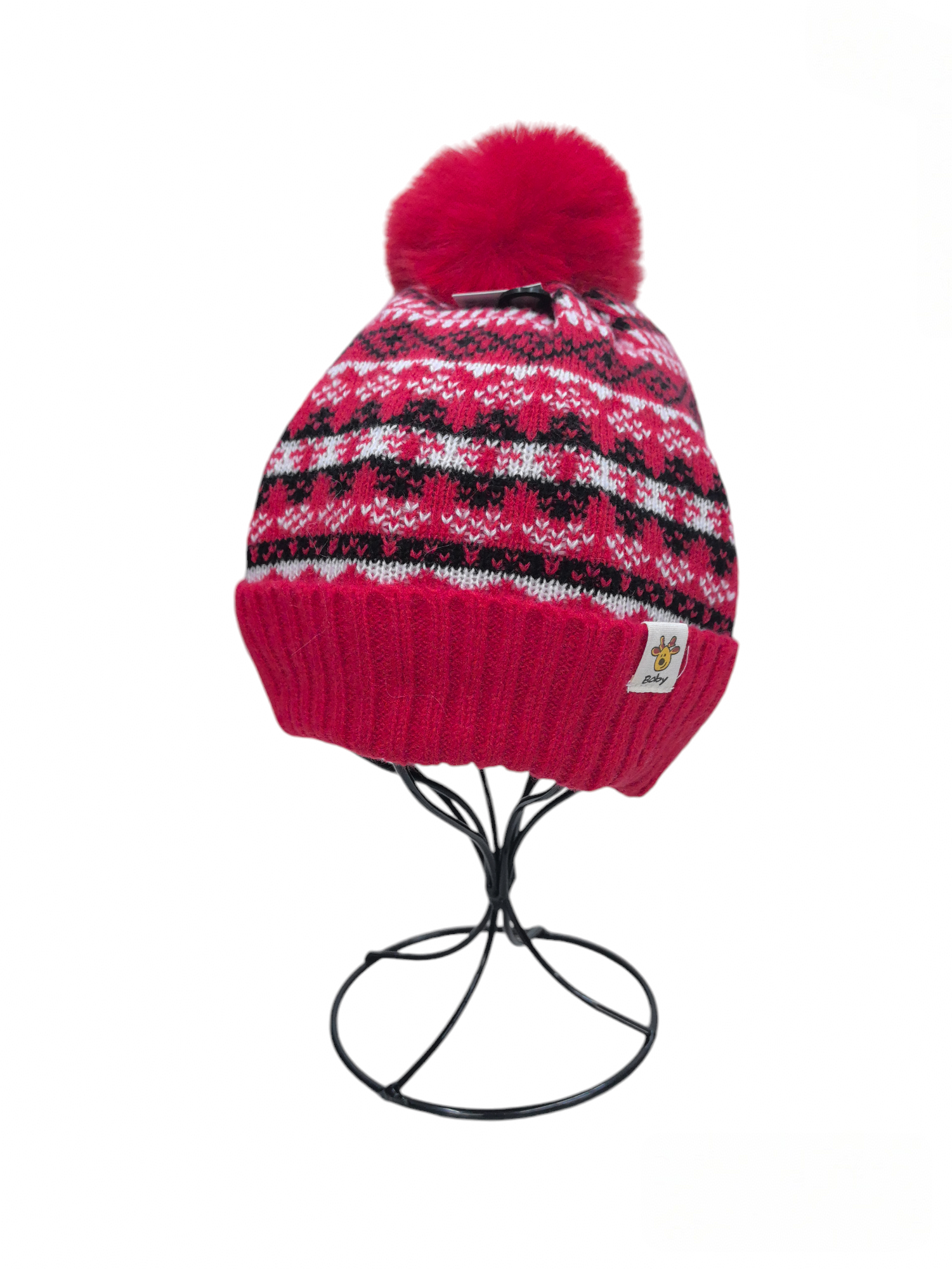 Bonnet enfant fourré pompon   (x12) #13