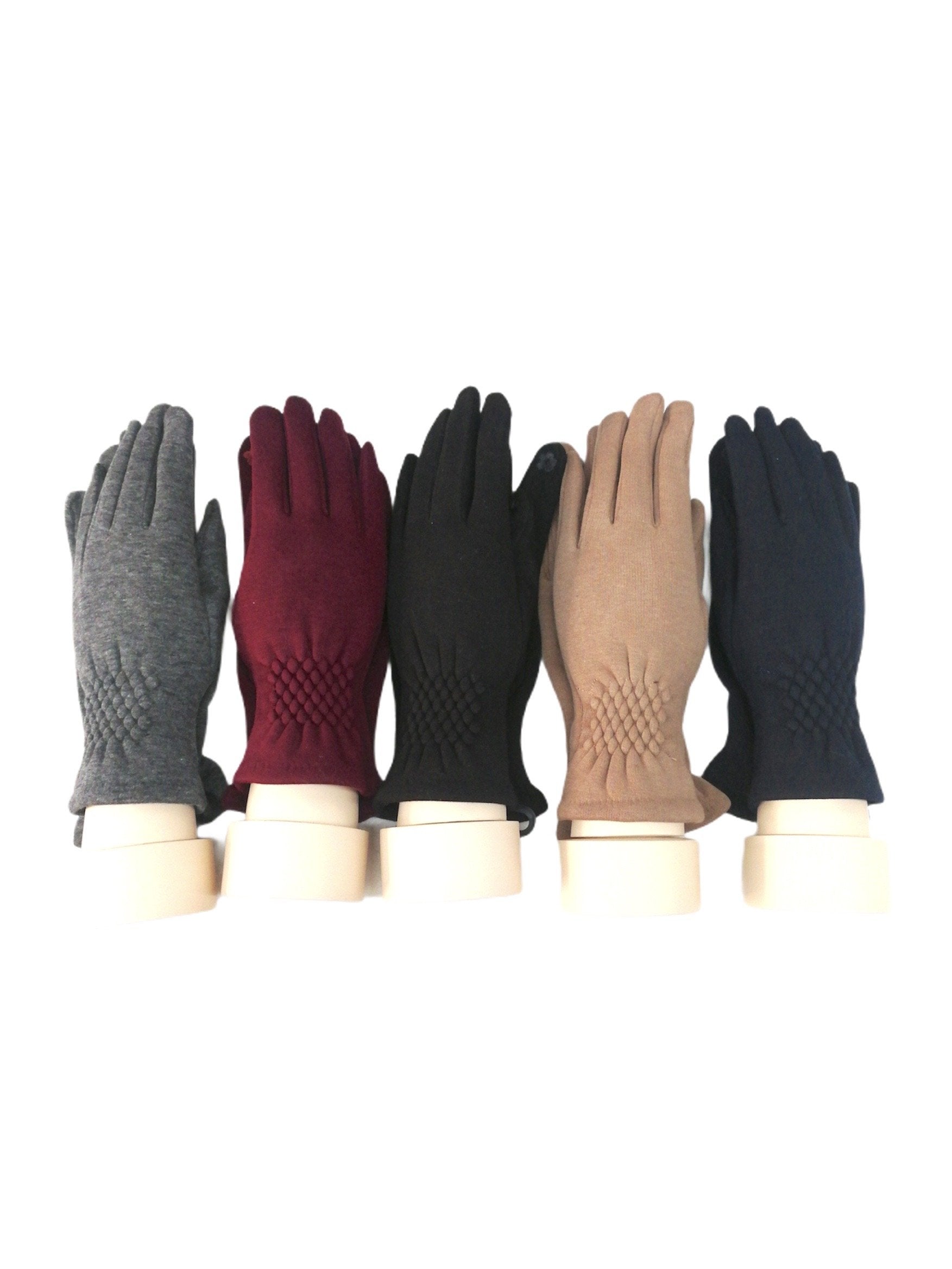 Gants tactiles motifs et couleurs mélange(x12)