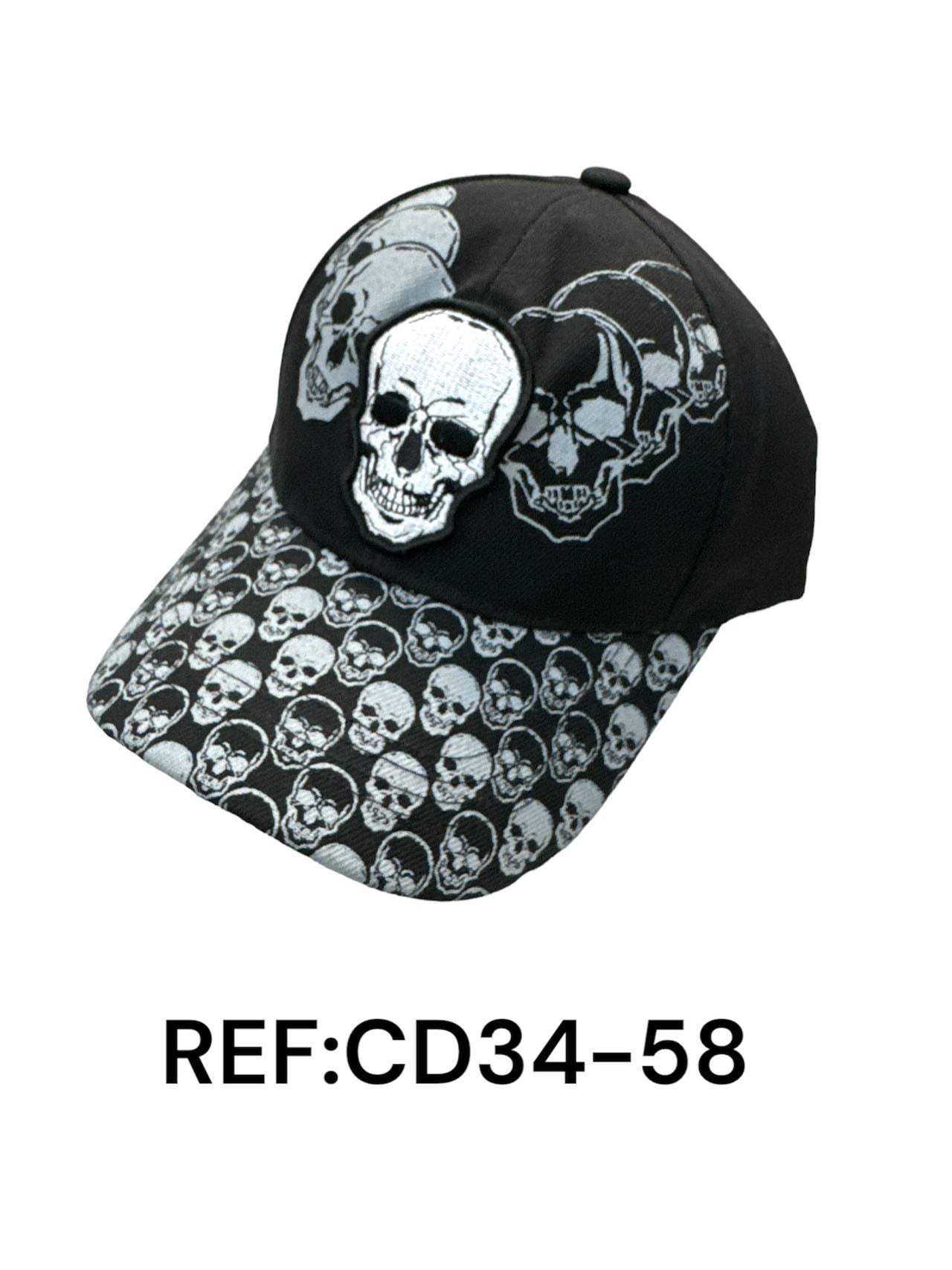 Casquettes motif tête de mort (x6)