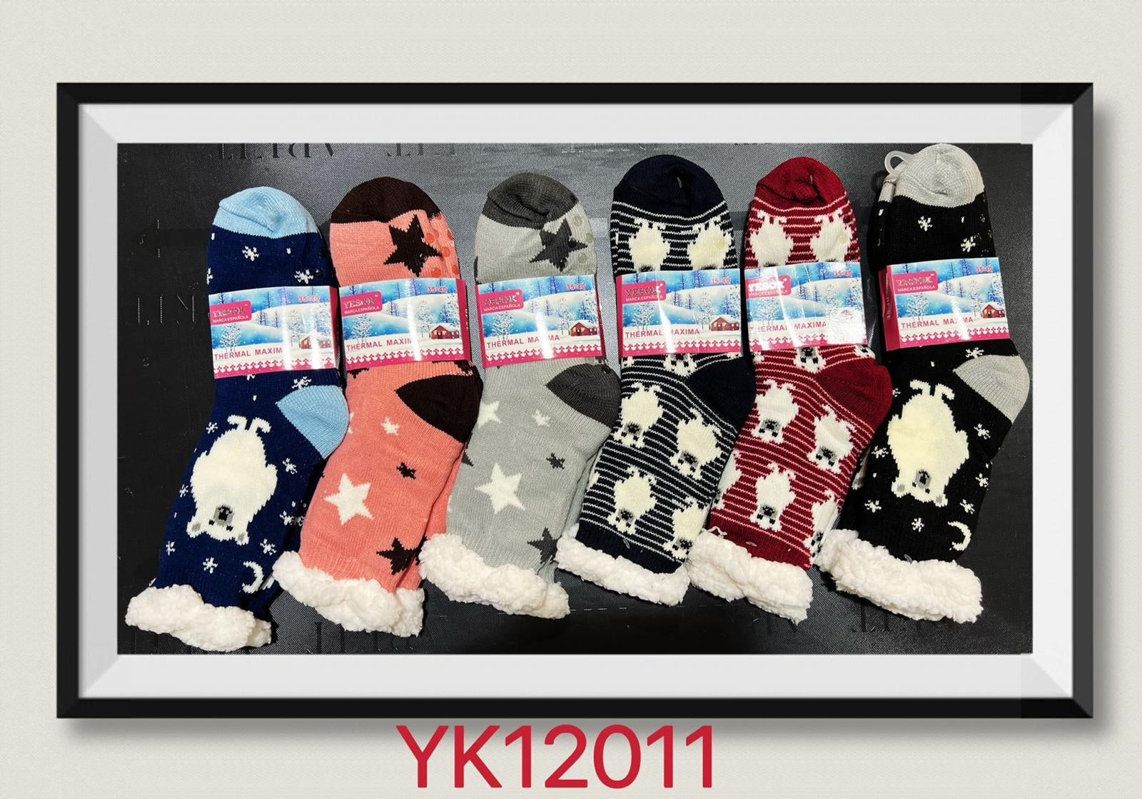 FEMME Chaussettes fourrées  Hiver  T35- 40  (x12)YK12011