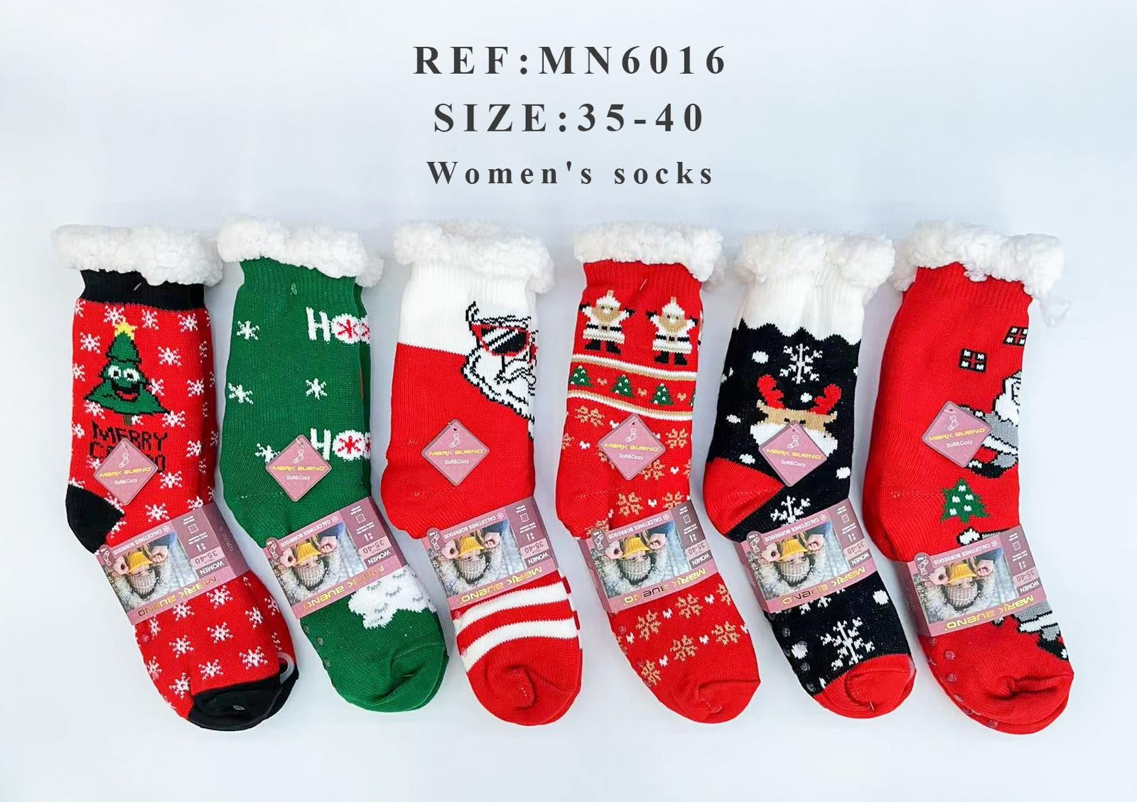 Chaussettes fourrées motif Noël T35- 40  (x12)#16