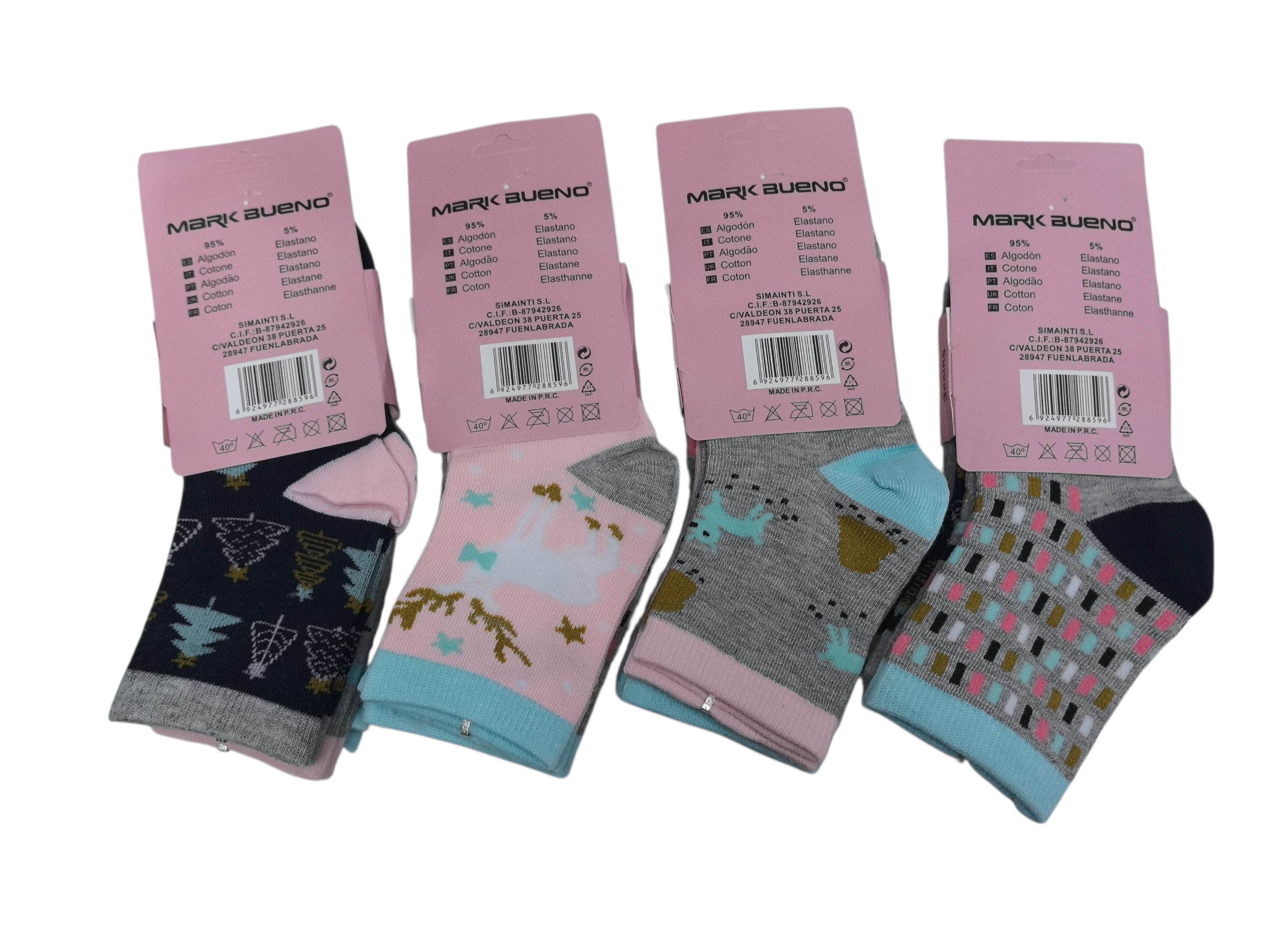 FILLE - Chaussettes coton 3 Tailles mélangées T23-27/28-32/33-36 (x36)
