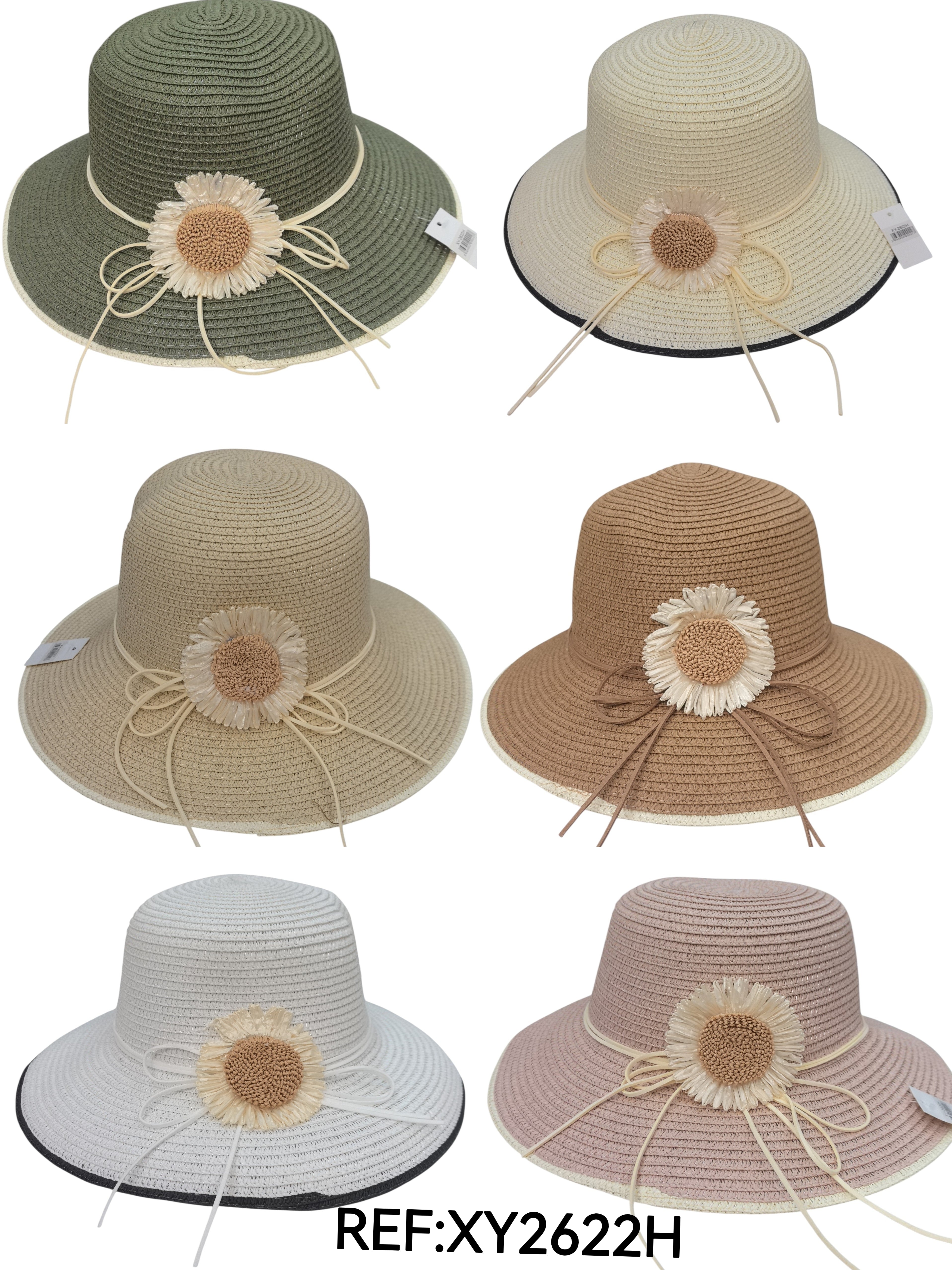 Chapeau de paille femme à tournesol (x12)#22