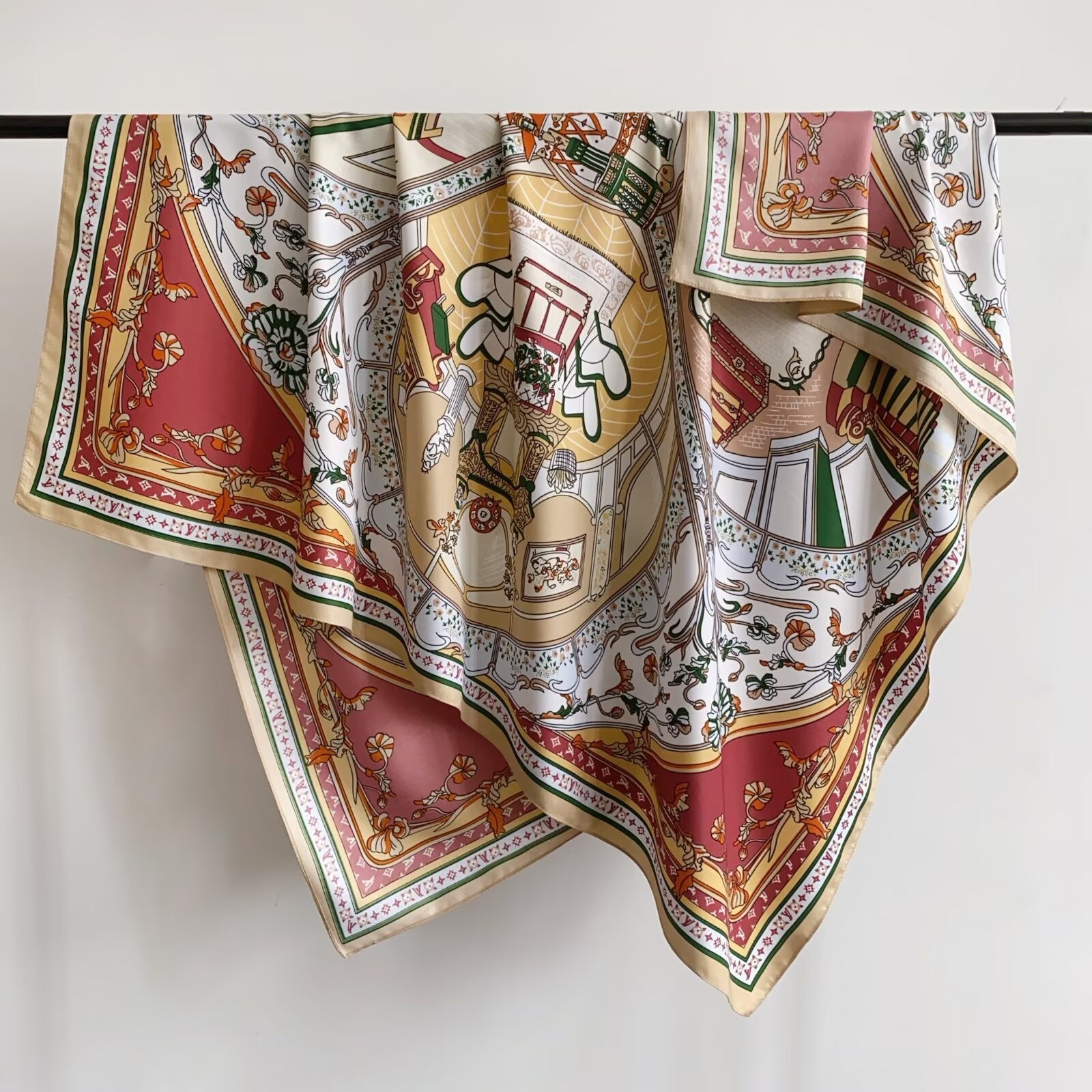 Foulard Carré touche soie  130×130cm (x6)#35