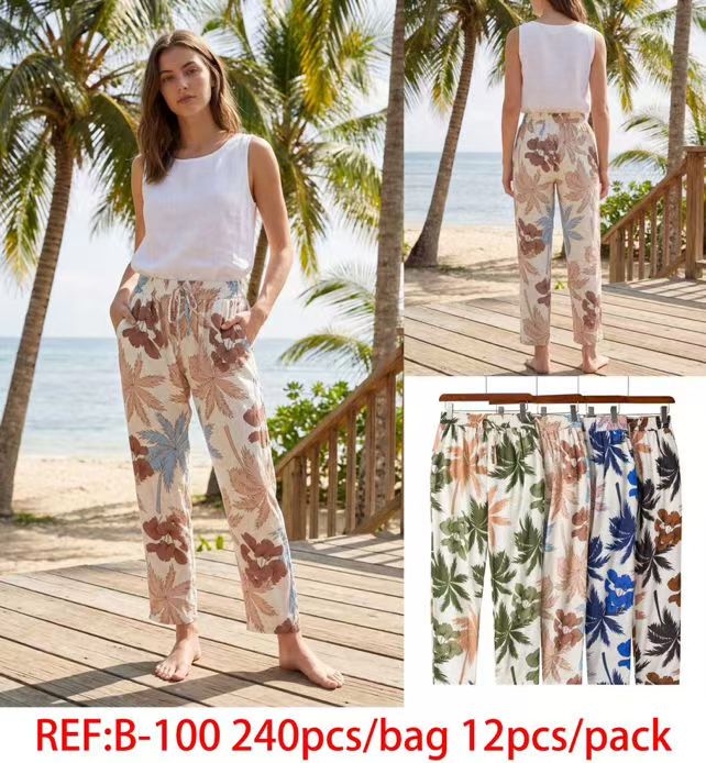 Pantalon Fluide Imprimé  (x12)#100