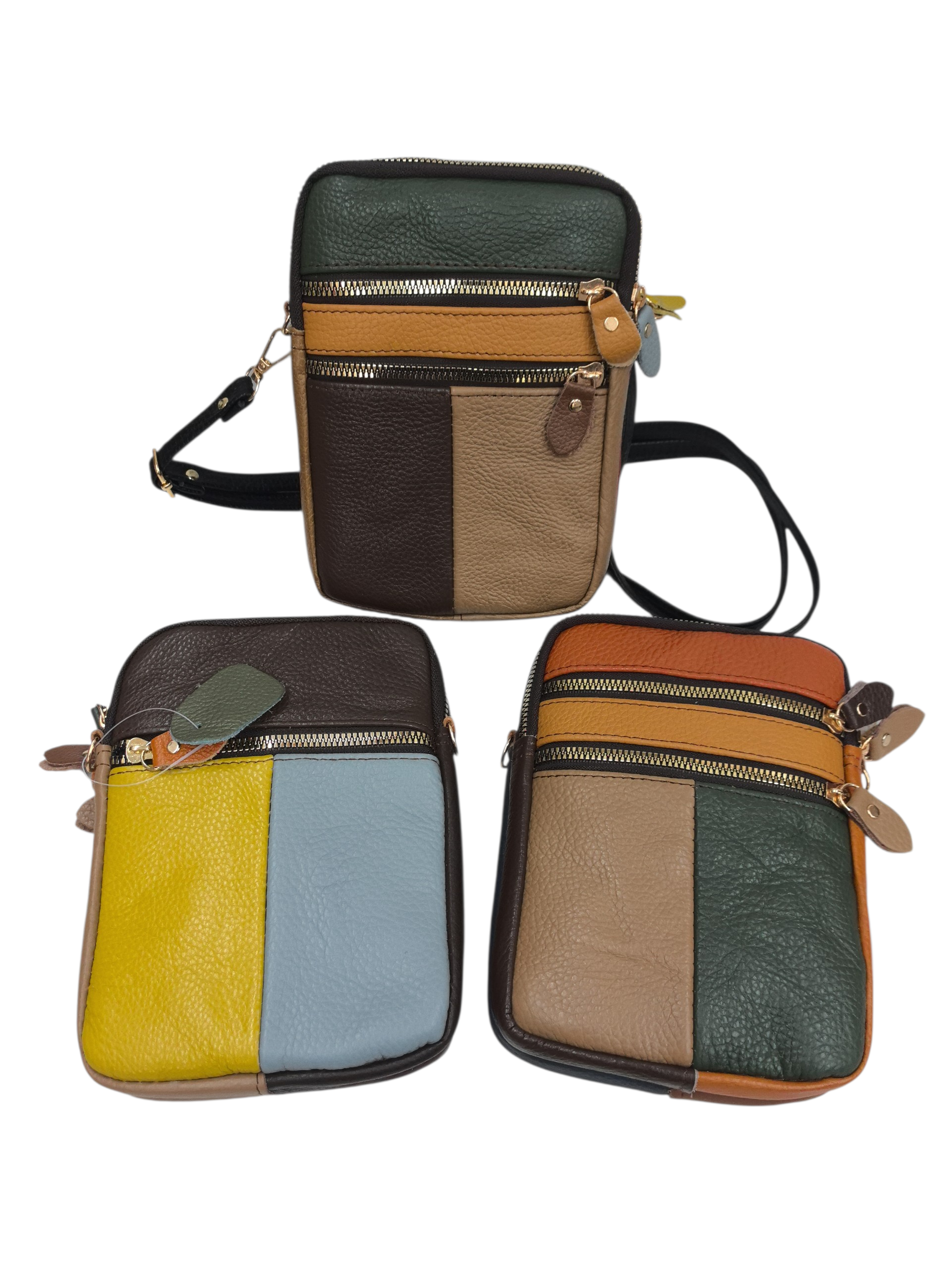 Sac multicouleur- Cuir véritable couleur (X6)