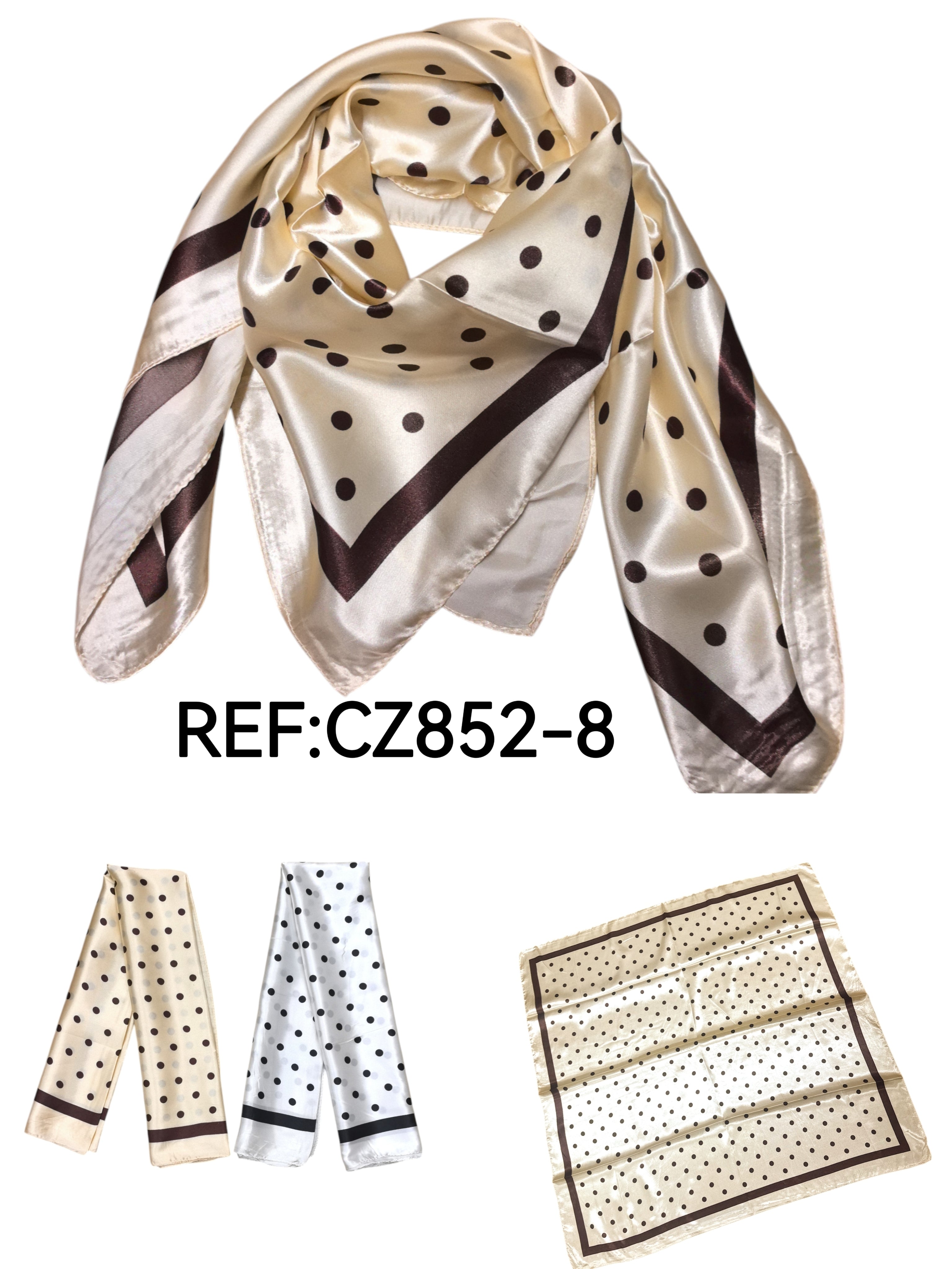 Foulard carré  90cm imprimé fantaisie (x10)#8
