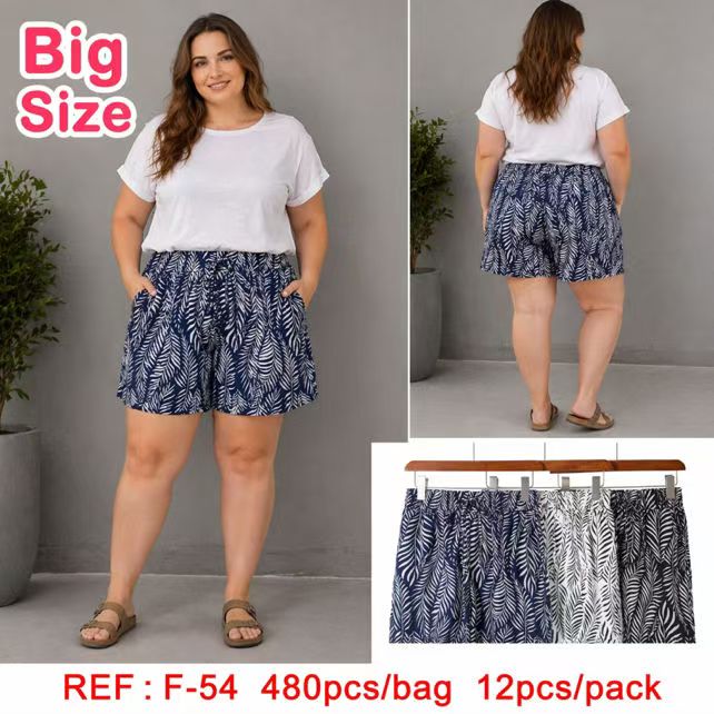  Short grande taille à motifs feuillés(x12)
