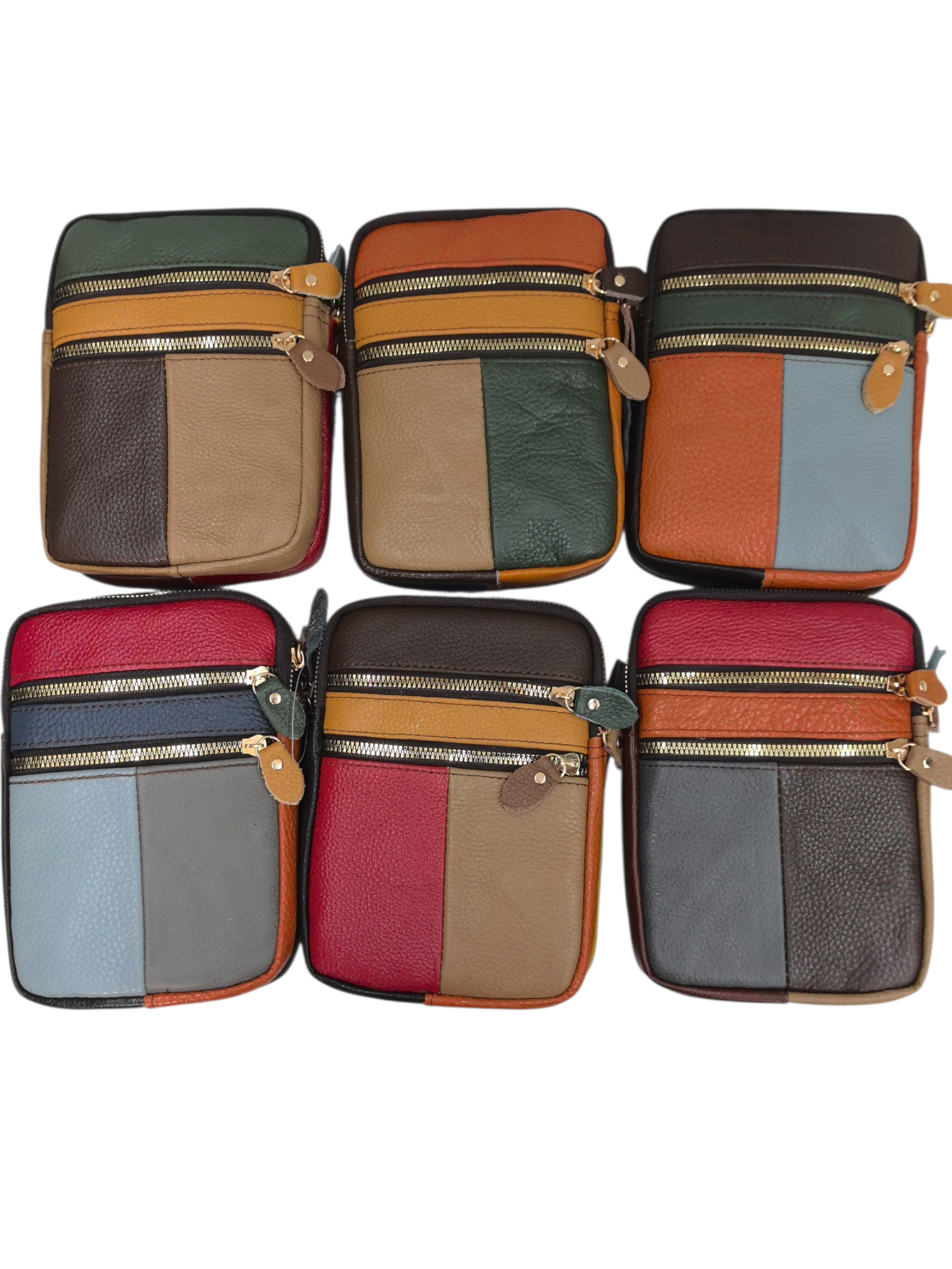 Sac multicouleur- Cuir véritable couleur (X6)