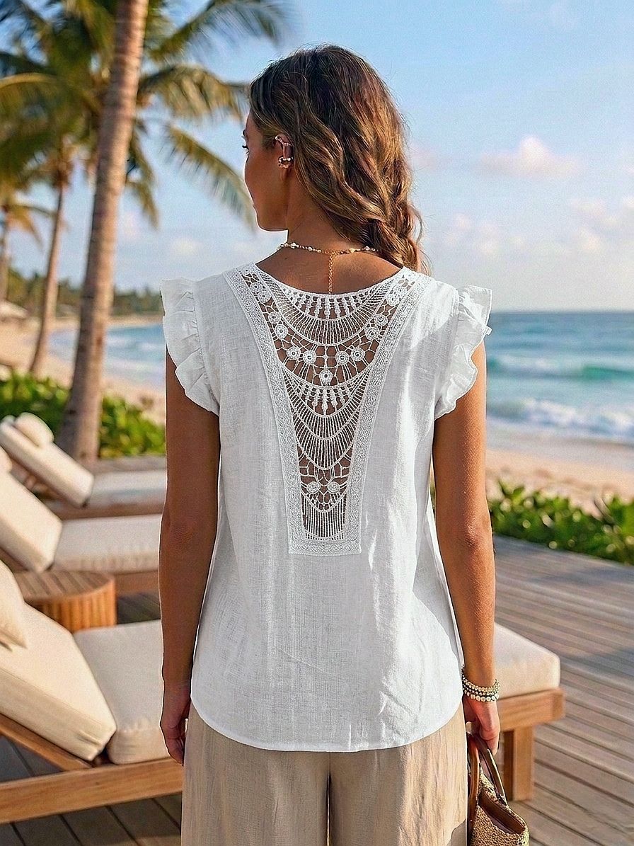 Top Sans Manches Avec Dos Dentelle(x8)