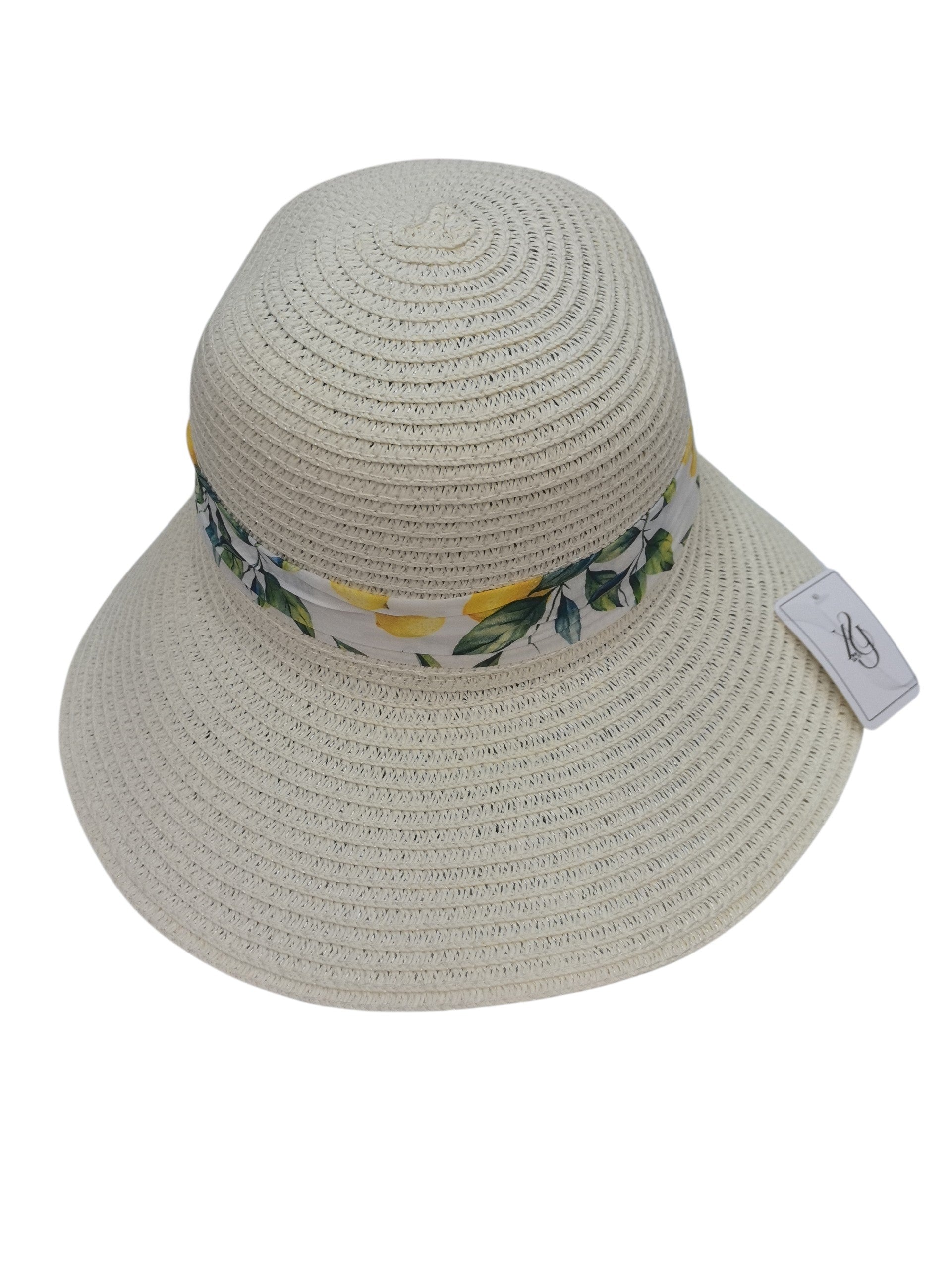Chapeau de paille femme à bandeau citron (x12)