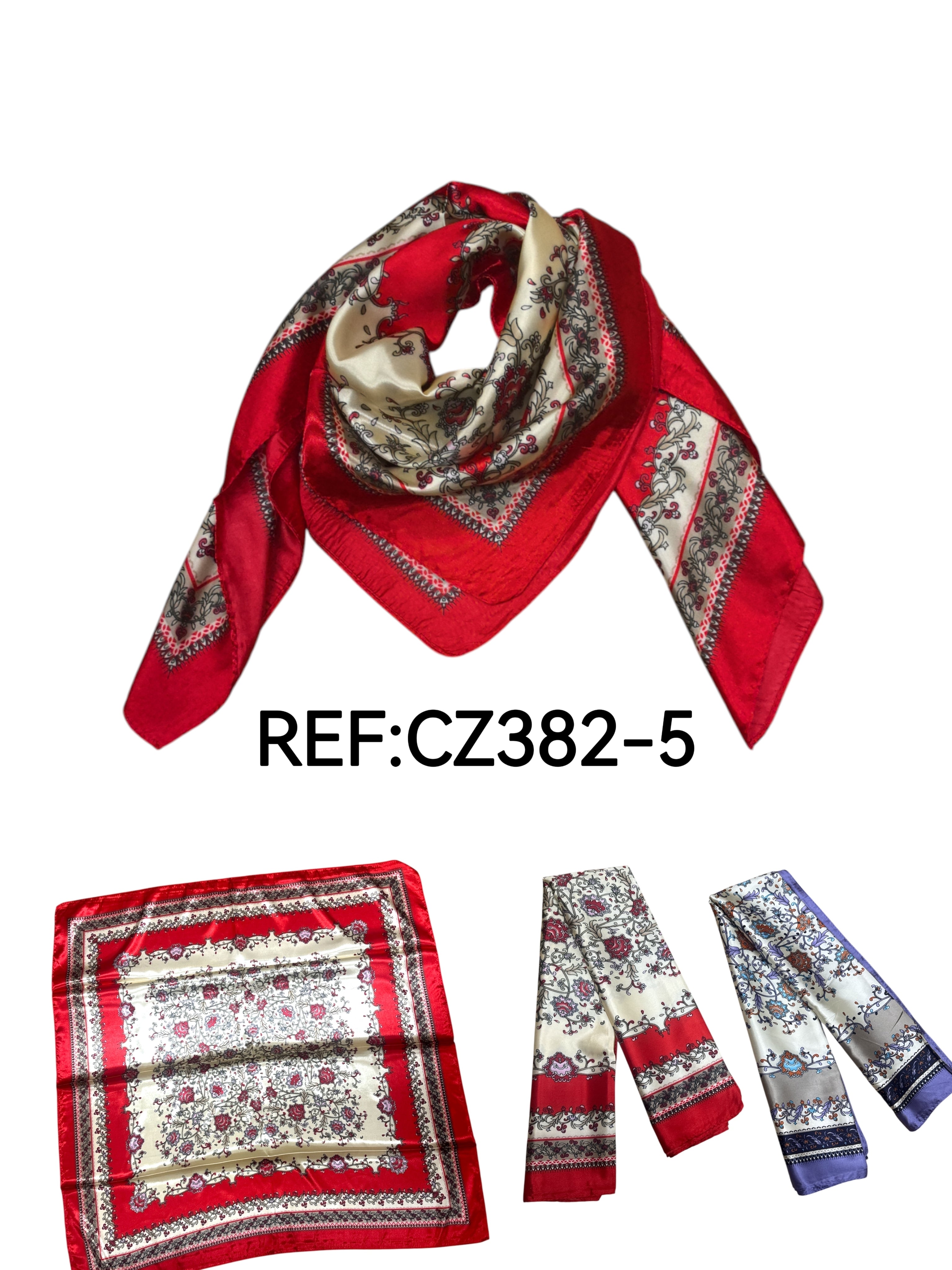 Foulard carré  90cm imprimé fantaisie (x10)#5