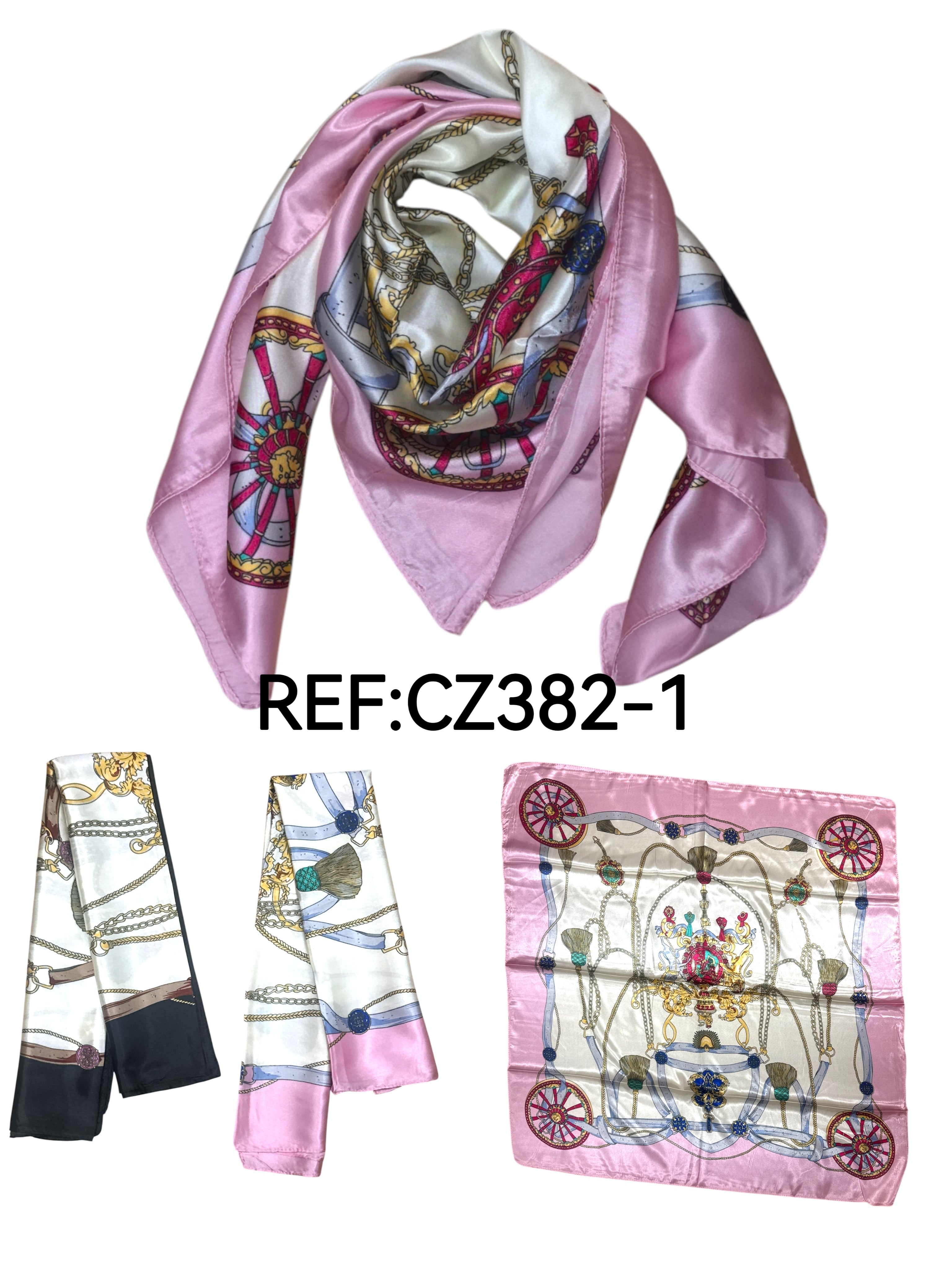 Foulard carré  90cm imprimé fantaisie (x10)#1
