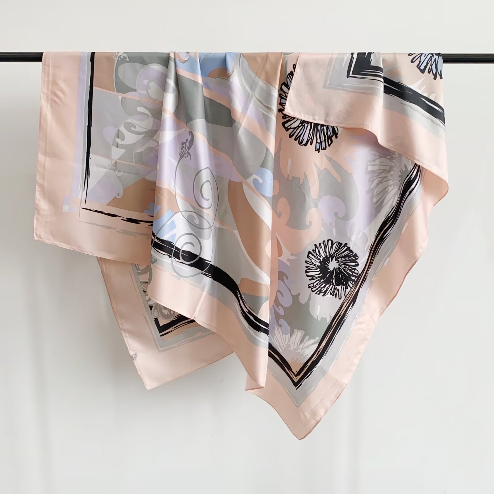 Foulard Carré touche soie  130×130cm (x6)#31