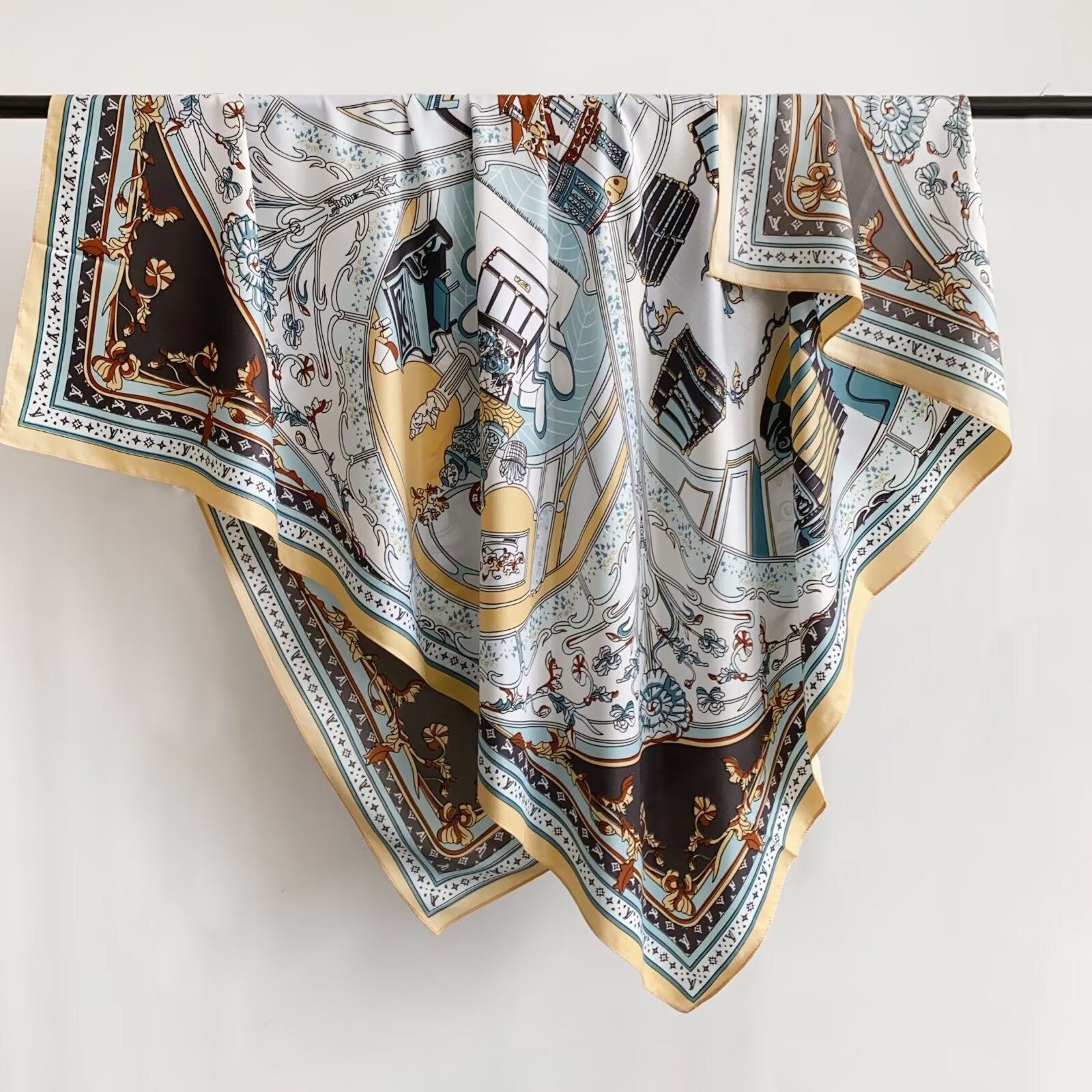 Foulard Carré touche soie  130×130cm (x6)#35