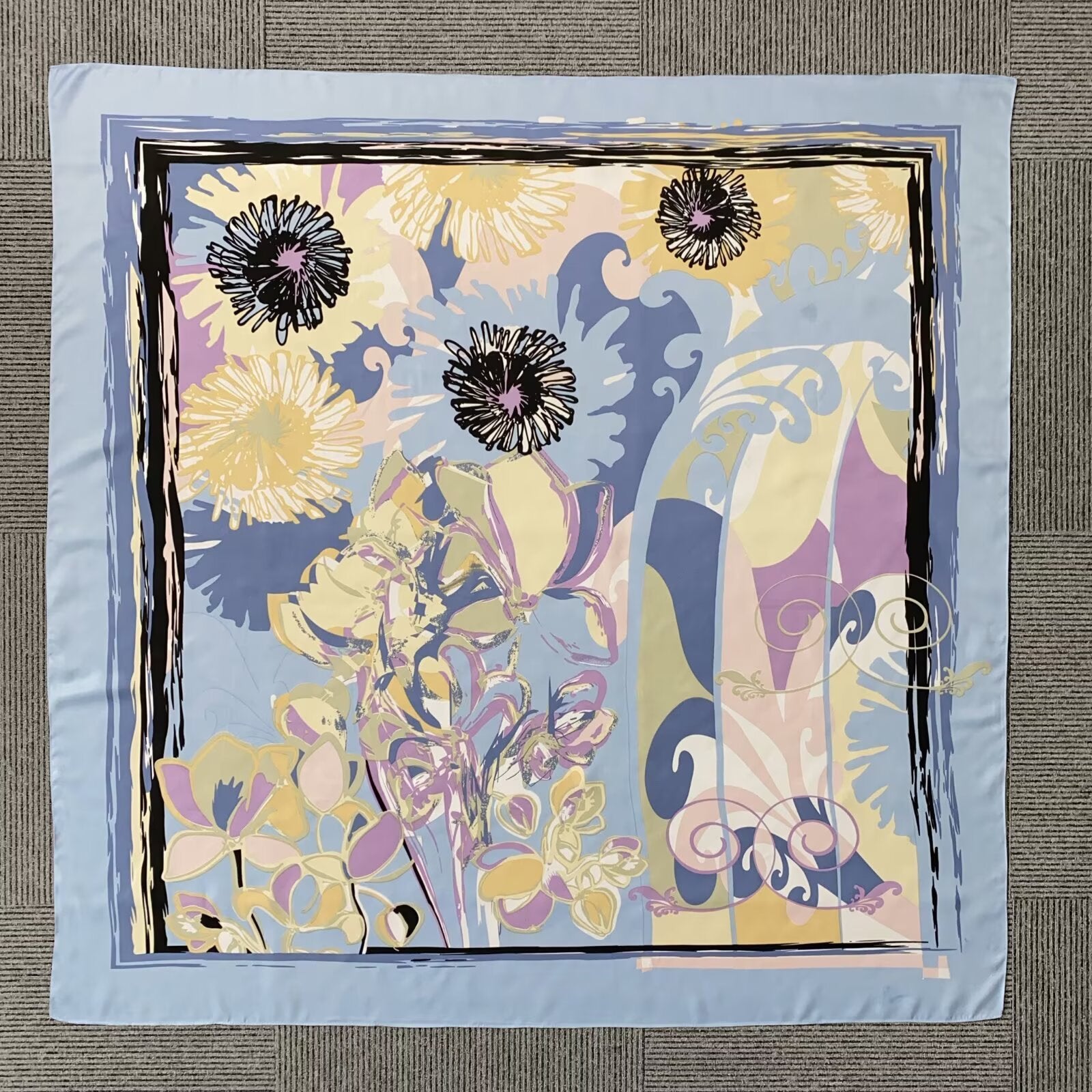 Foulard Carré touche soie  130×130cm (x6)#31