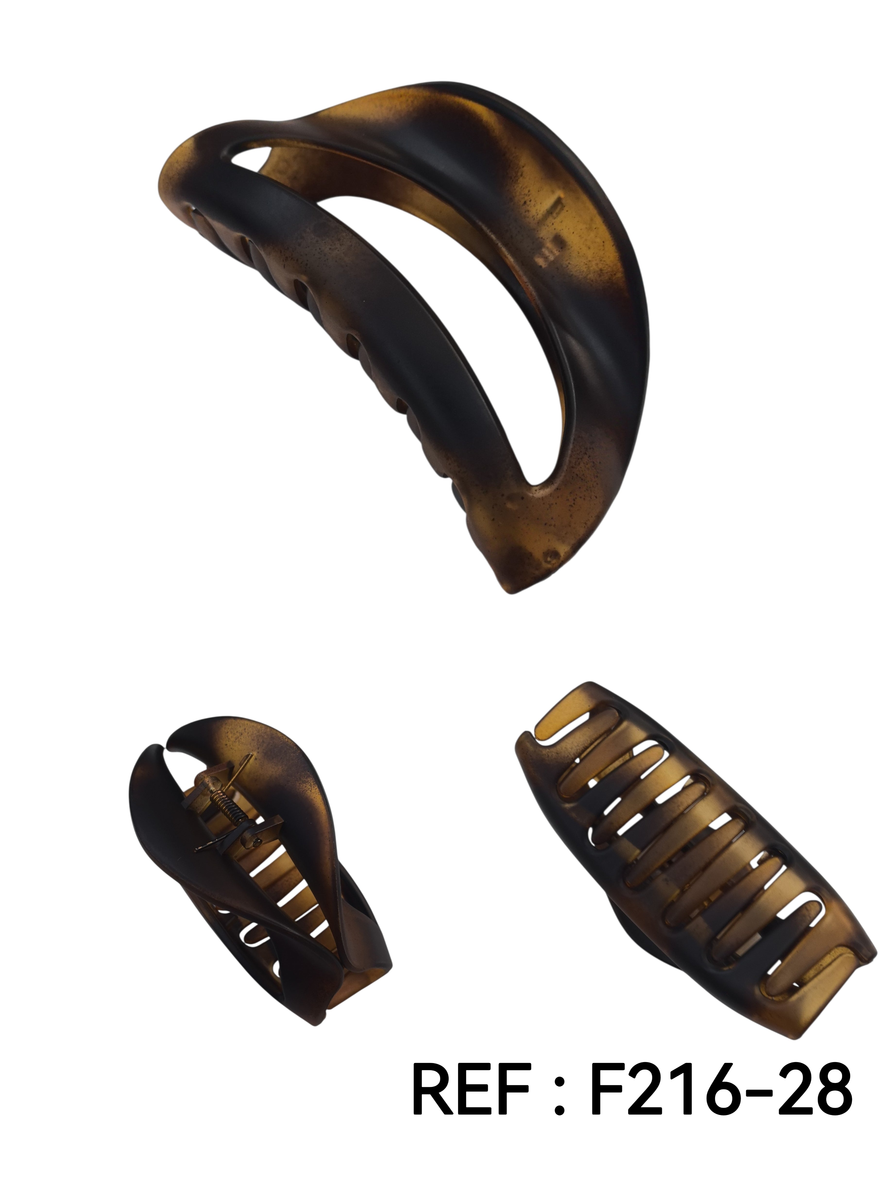 Pince à cheveux écaille de tortue mate (x12)#28