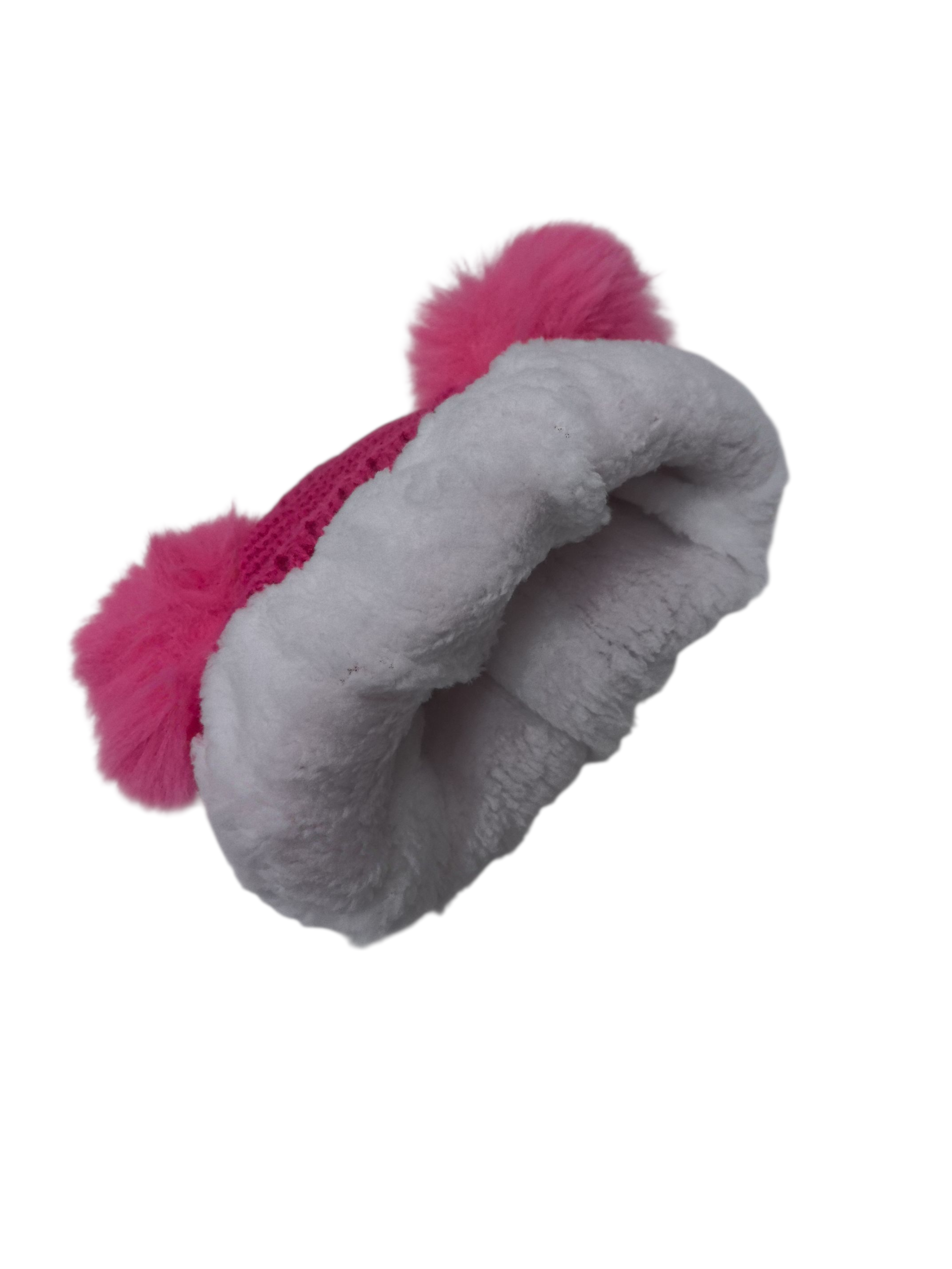 Bonnet double pompon motif ours  (x12)