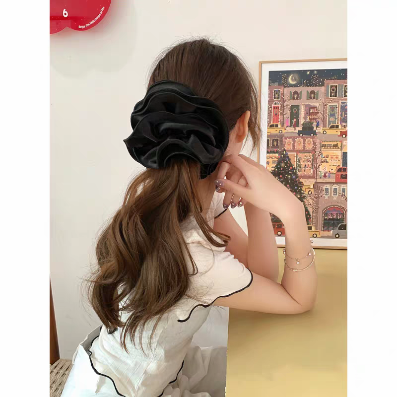 Chouchou à cheveux en satin double épaisseur (x12)
