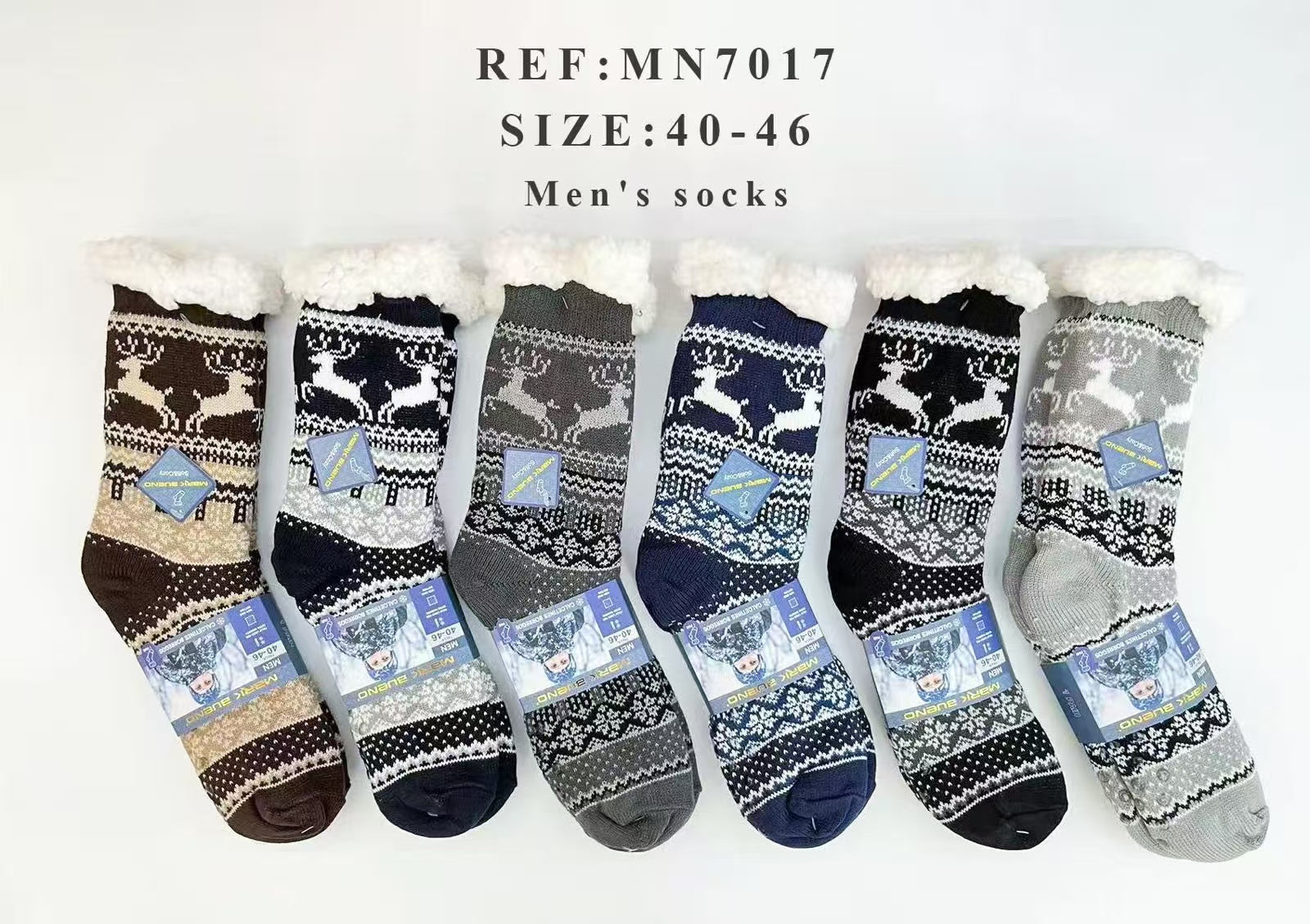 Chaussettes fourrées homme tout doux T40-46 (x12) MN7017