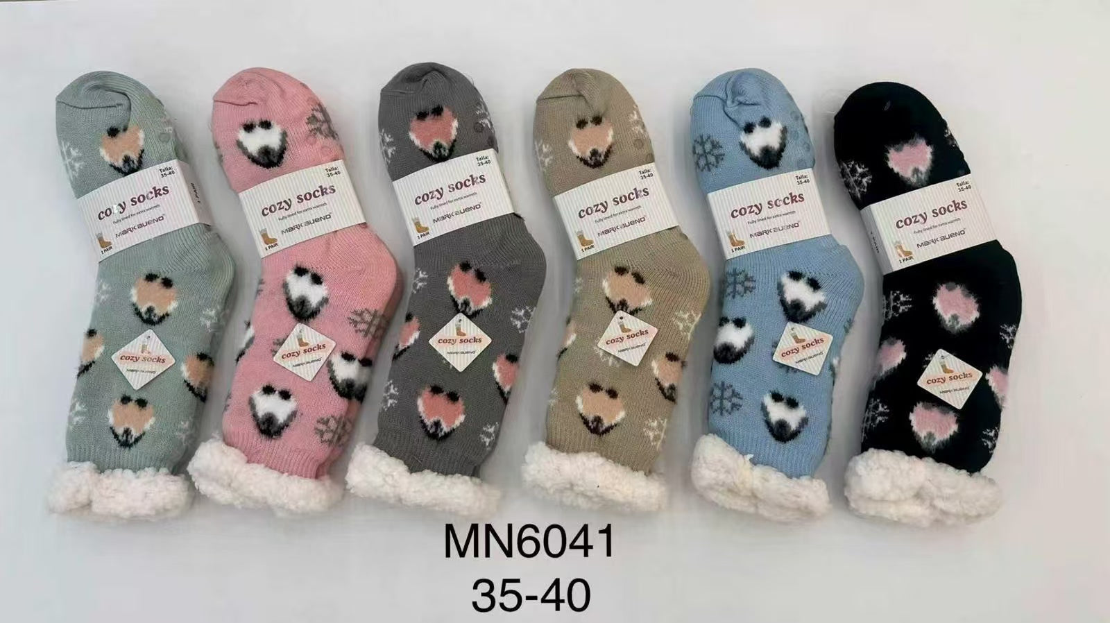 FEMME Chaussettes chaussons fourrées   (x12)/6041