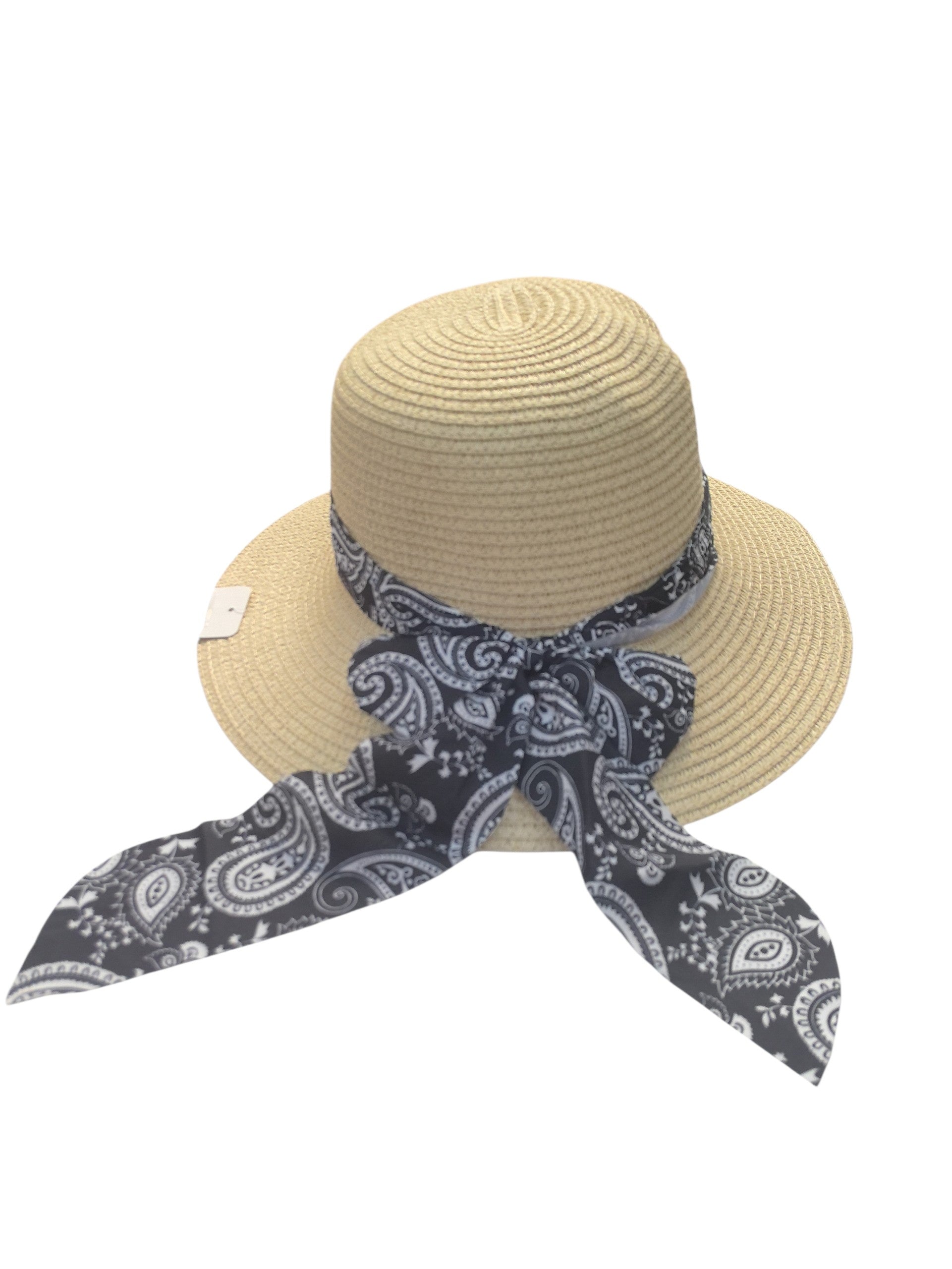 Chapeau paille ruban motif Paisley(x12)#08