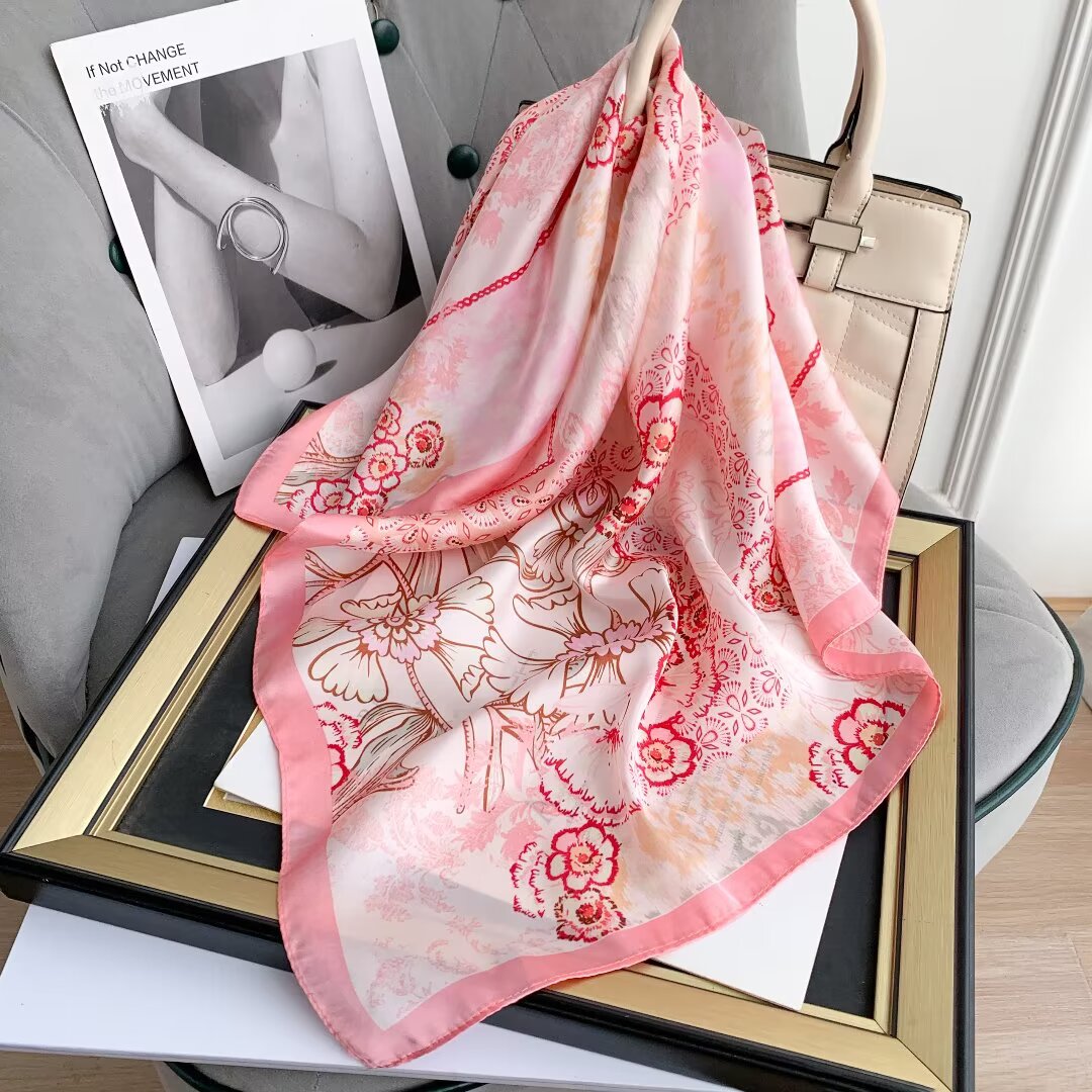 Foulard Carré touche soie 70cmx70cm (x12)#14