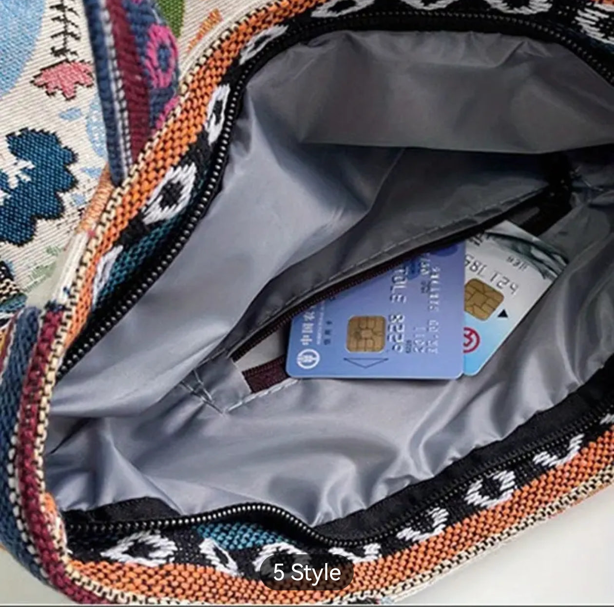 Sac à main en toile  brodé Flamant pour femme (x6)